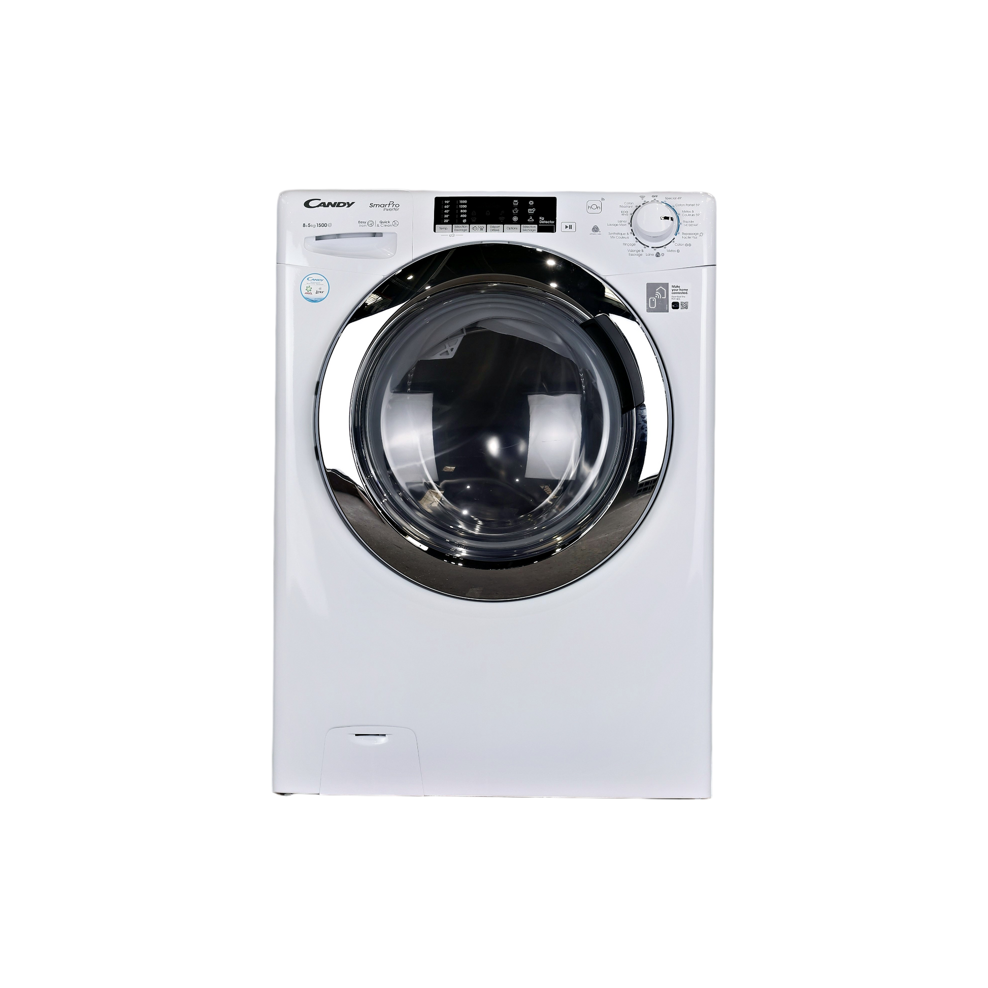 Lave-Linge Sechant 8 kg Reconditionné CANDY CSOW5854TWMC-S : vue de face