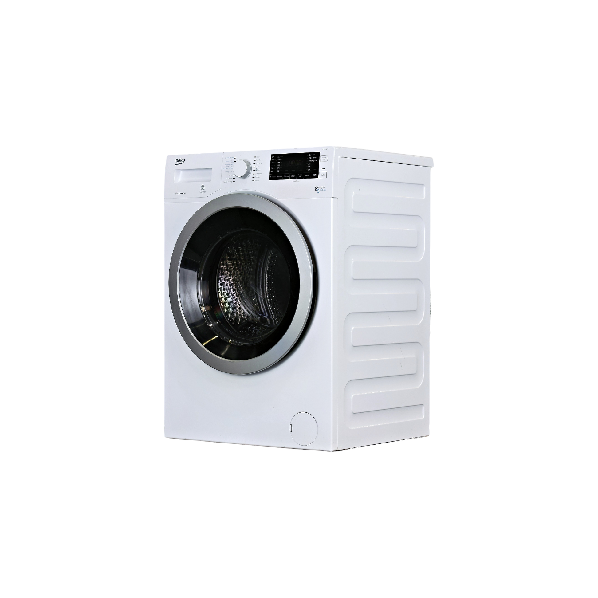 Lave-Linge Sechant 8 kg Reconditionné BEKO WDW85122 : vue du côté gauche