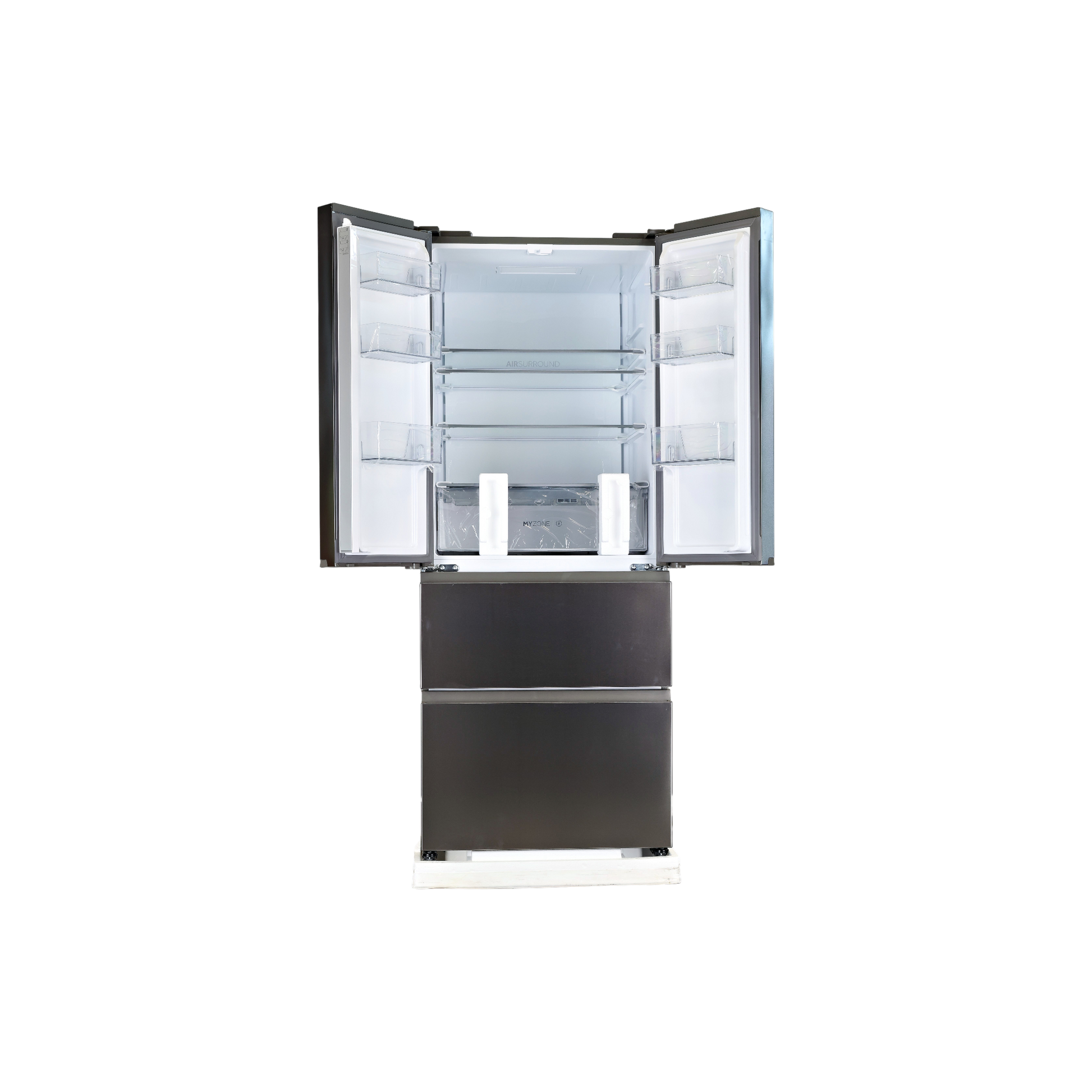 Réfrigérateur Américain 402 L Reconditionné HAIER HFR3718ENMM : vue de l'intérieur