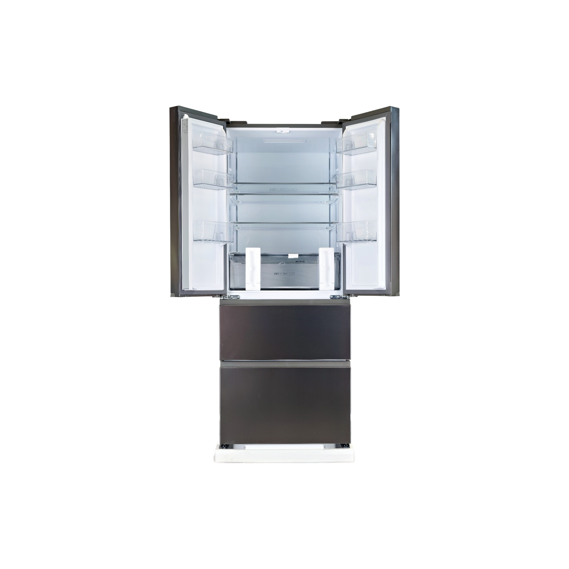 Réfrigérateur Américain 402 L Reconditionné HAIER HFR3718ENMM : vue de l'intérieur