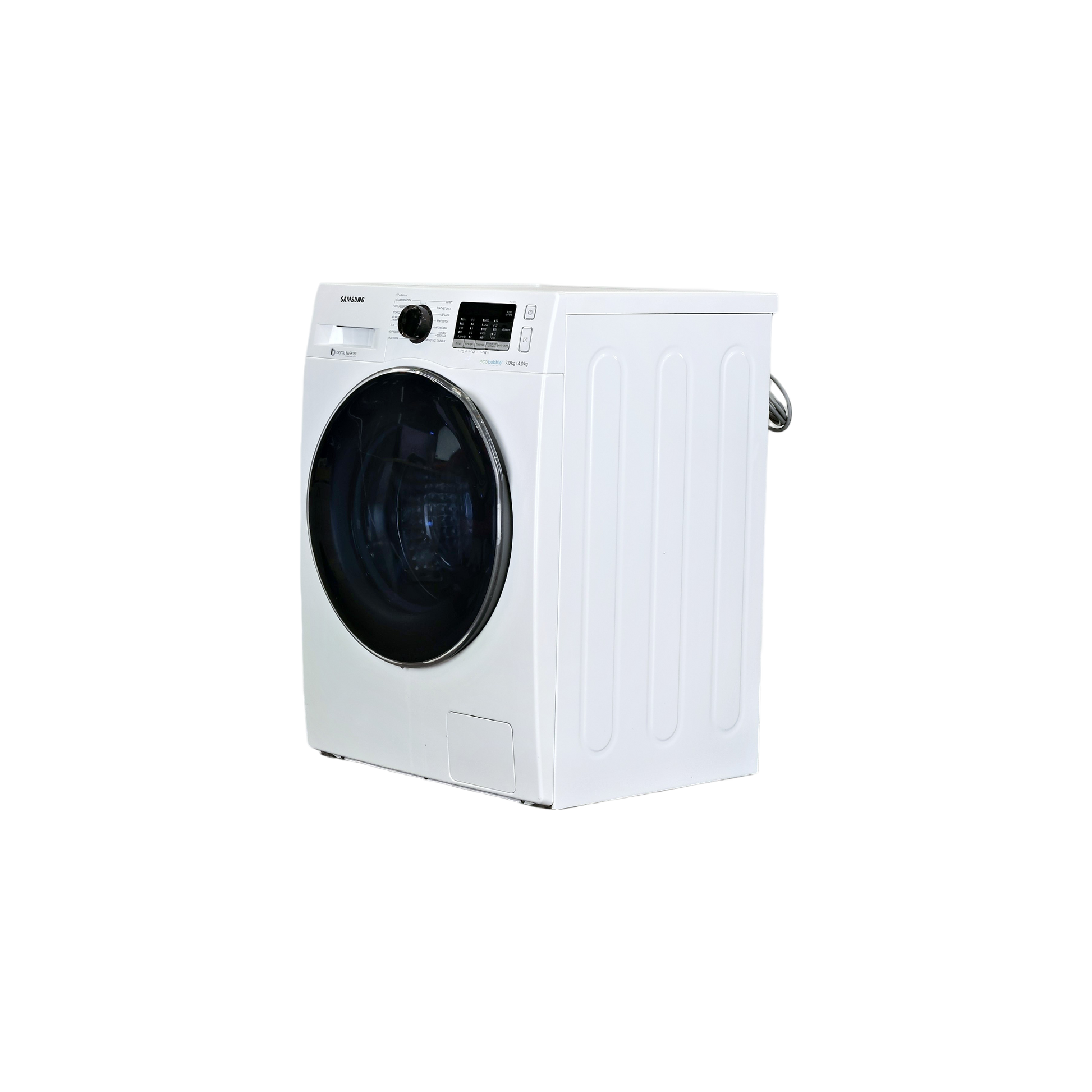 Lave-Linge Sechant 7 kg Reconditionné SAMSUNG WD70J5A10AW : vue du côté gauche