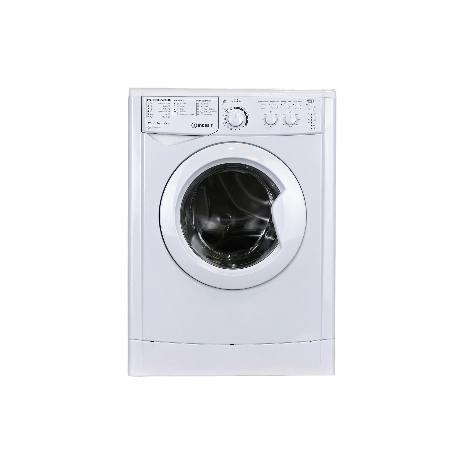 Lave-Linge Hublot 7 kg Reconditionné INDESIT EWC 71252 W FR : vue de face