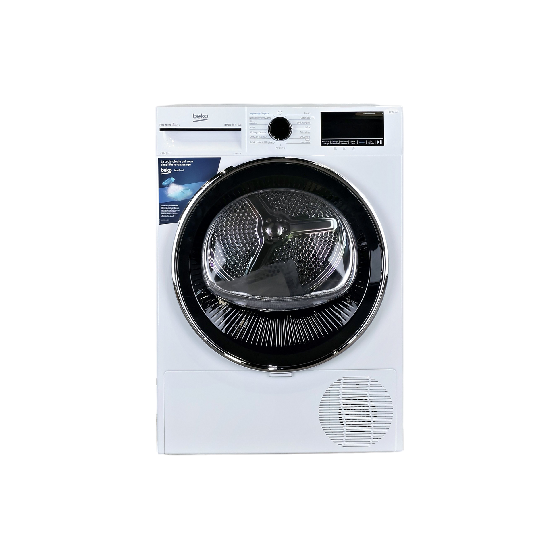 Seche-Linge Pompe À Chaleur 8 kg Reconditionné BEKO B5T48243W : vue de face