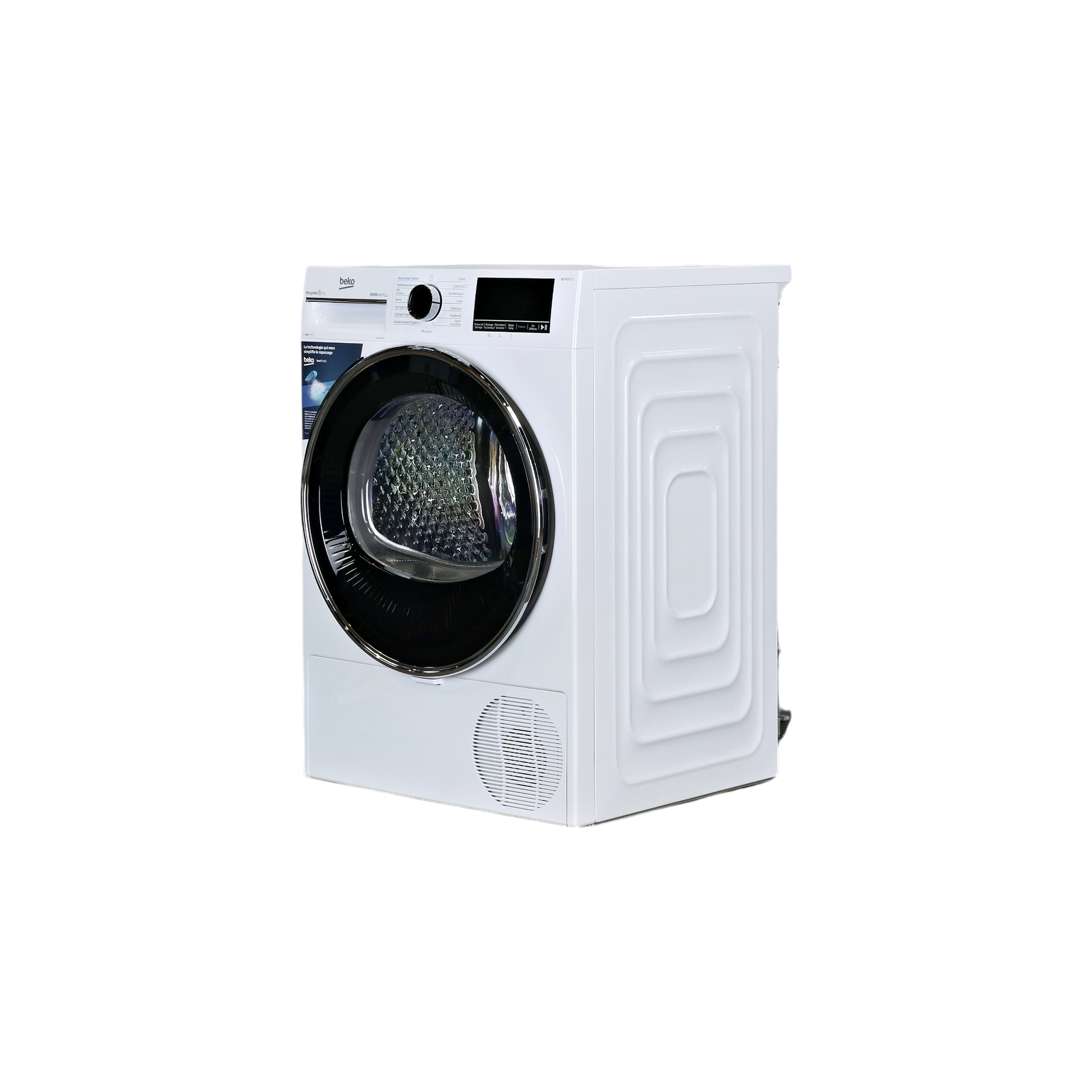 Seche-Linge Pompe À Chaleur 8 kg Reconditionné BEKO B5T48243W : vue du côté gauche