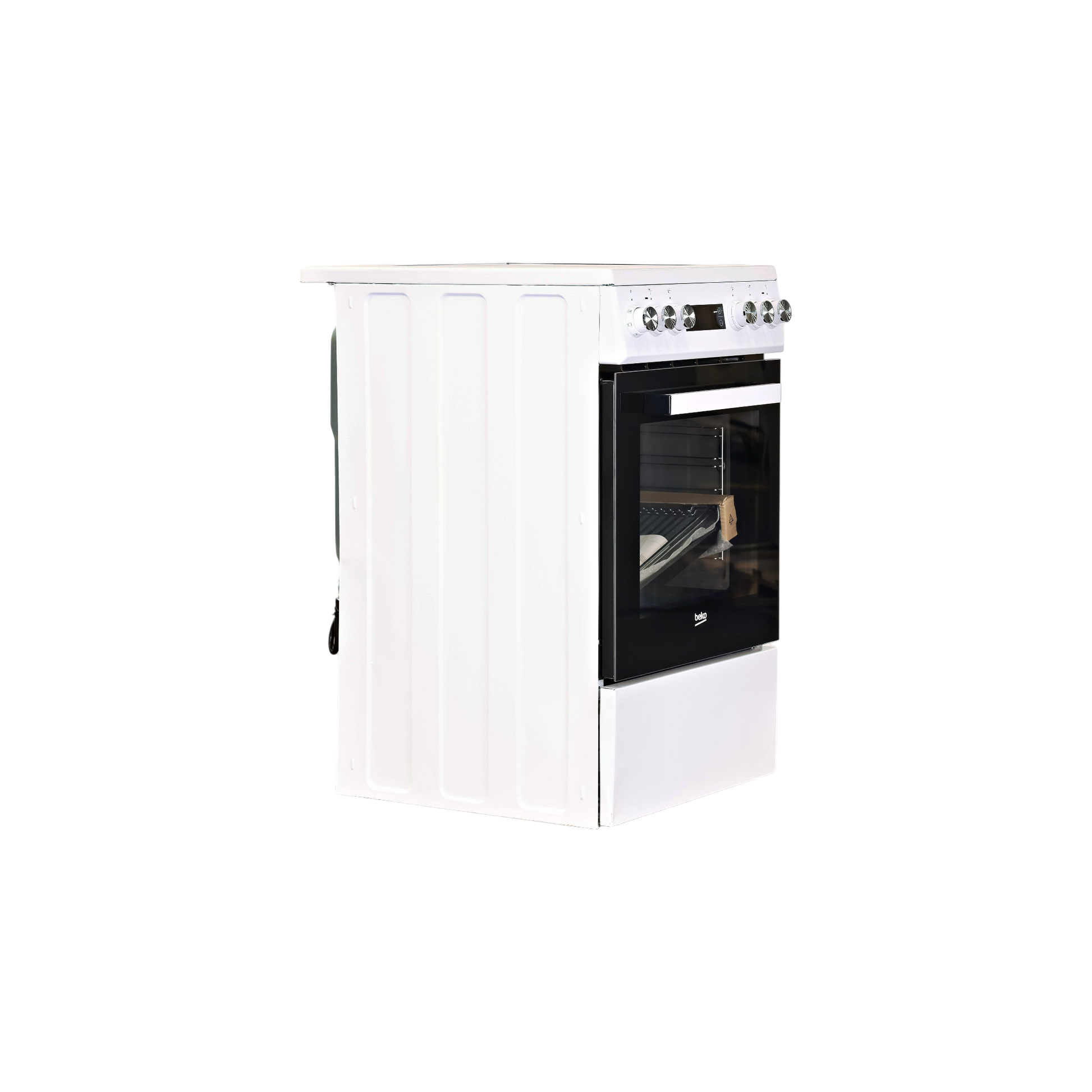 Cuisinière Vitrocéramique 60 L Reconditionné BEKO FSE57302GWC : vue du côté droit
