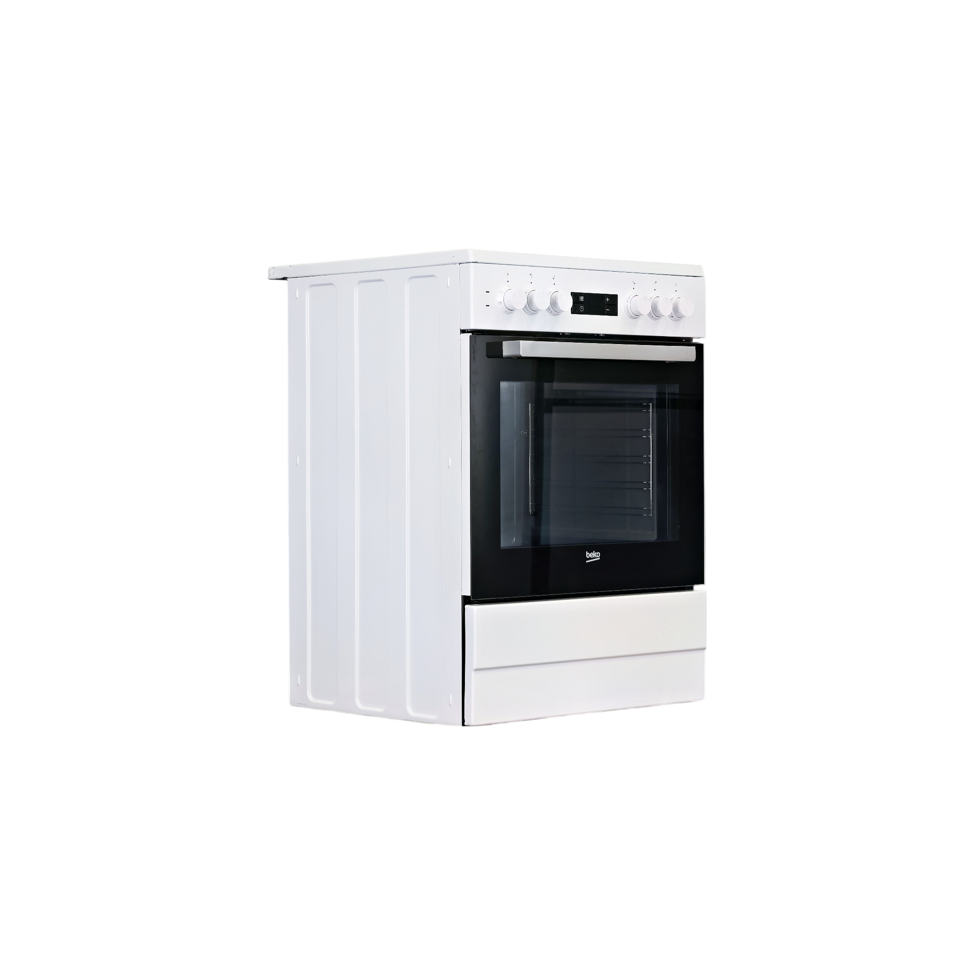 Cuisinière Vitrocéramique  Reconditionné BEKO FSE67300WCS : vue du côté droit