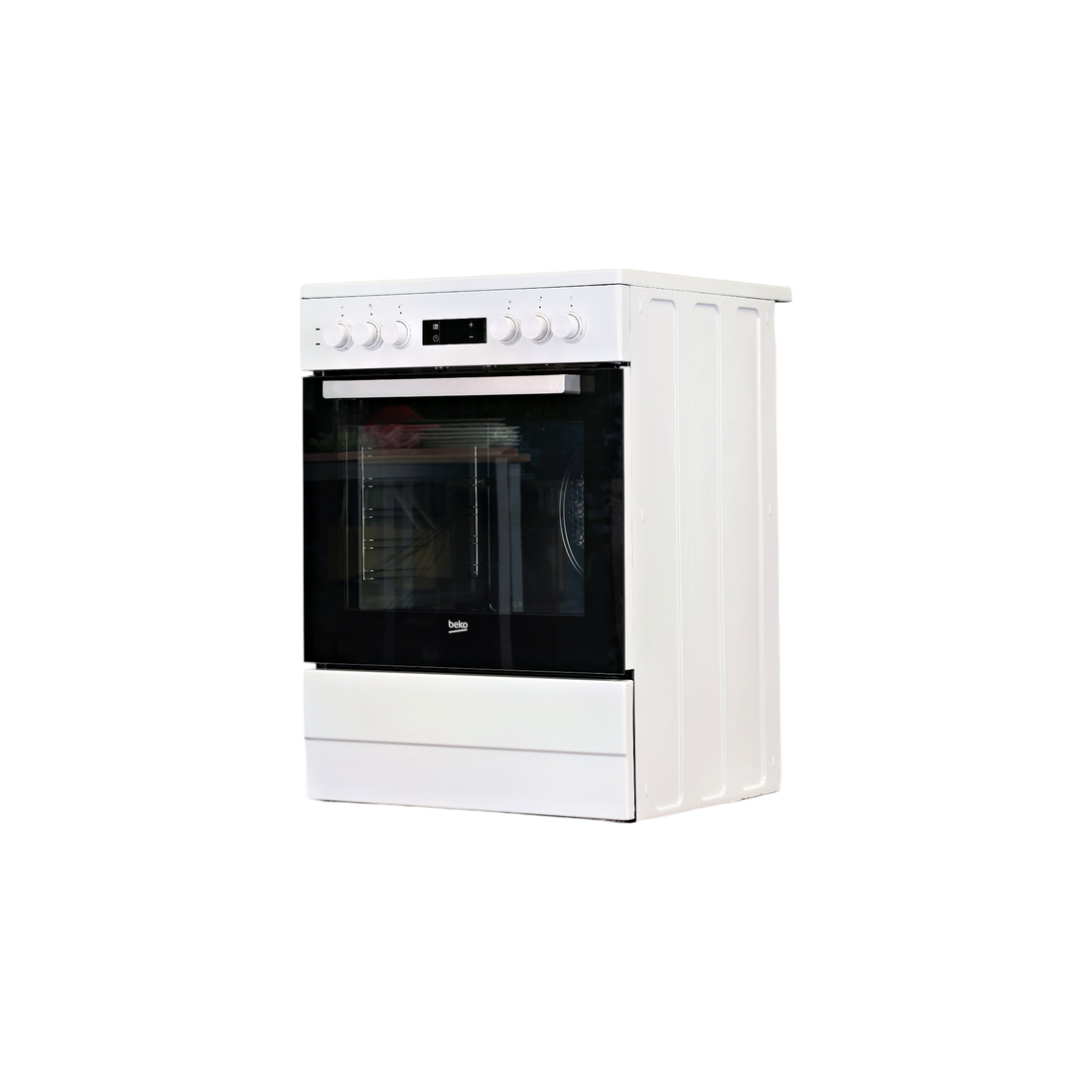 Cuisinière Vitrocéramique  Reconditionné BEKO FSE67300WCS : vue du côté gauche