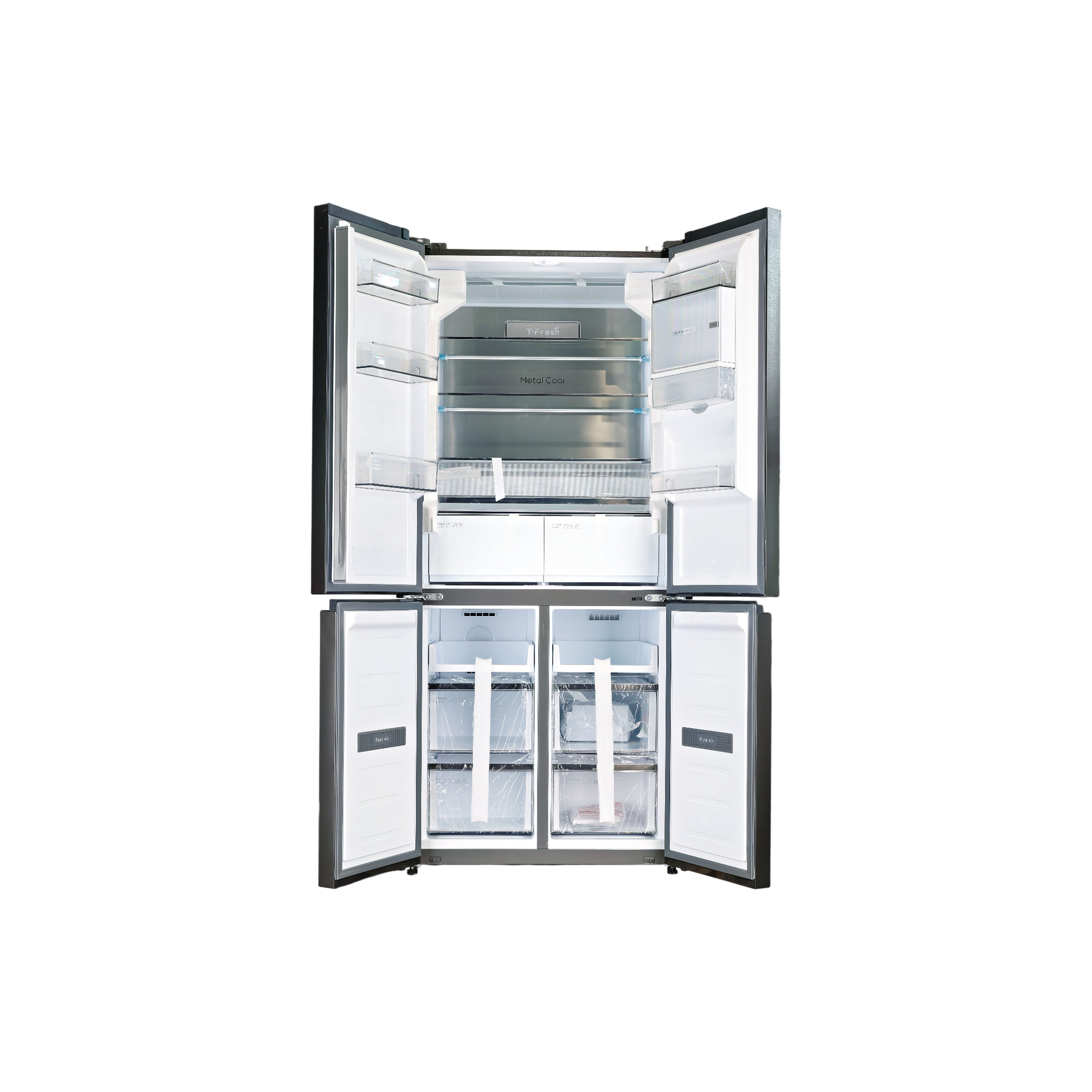Réfrigérateur Multi-Portes 518 L Reconditionné TCL RC518CXD0 : vue de l'intérieur