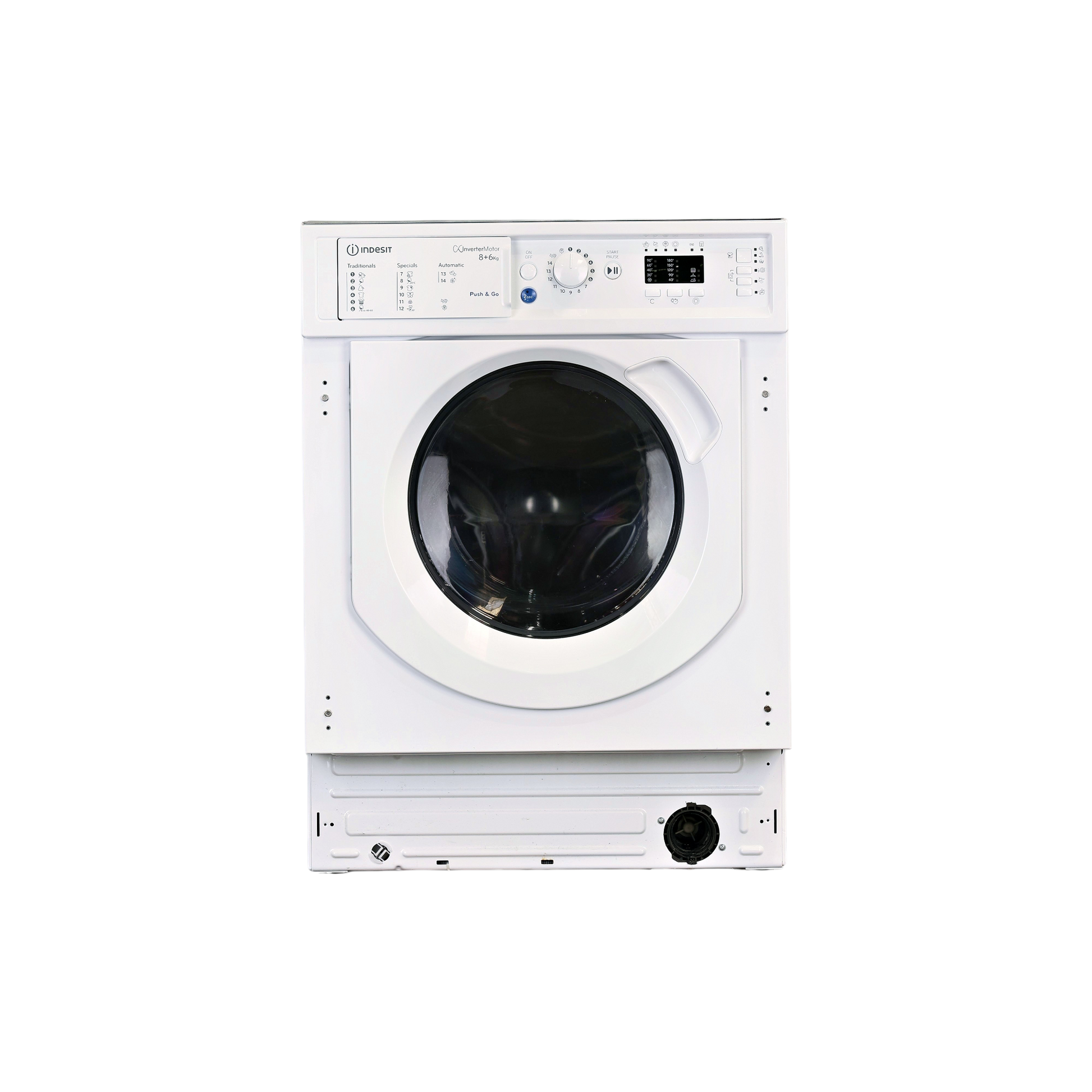 Lave-Linge Sechant 8 kg Reconditionné INDESIT BI WDIL 861484 EU : vue de face