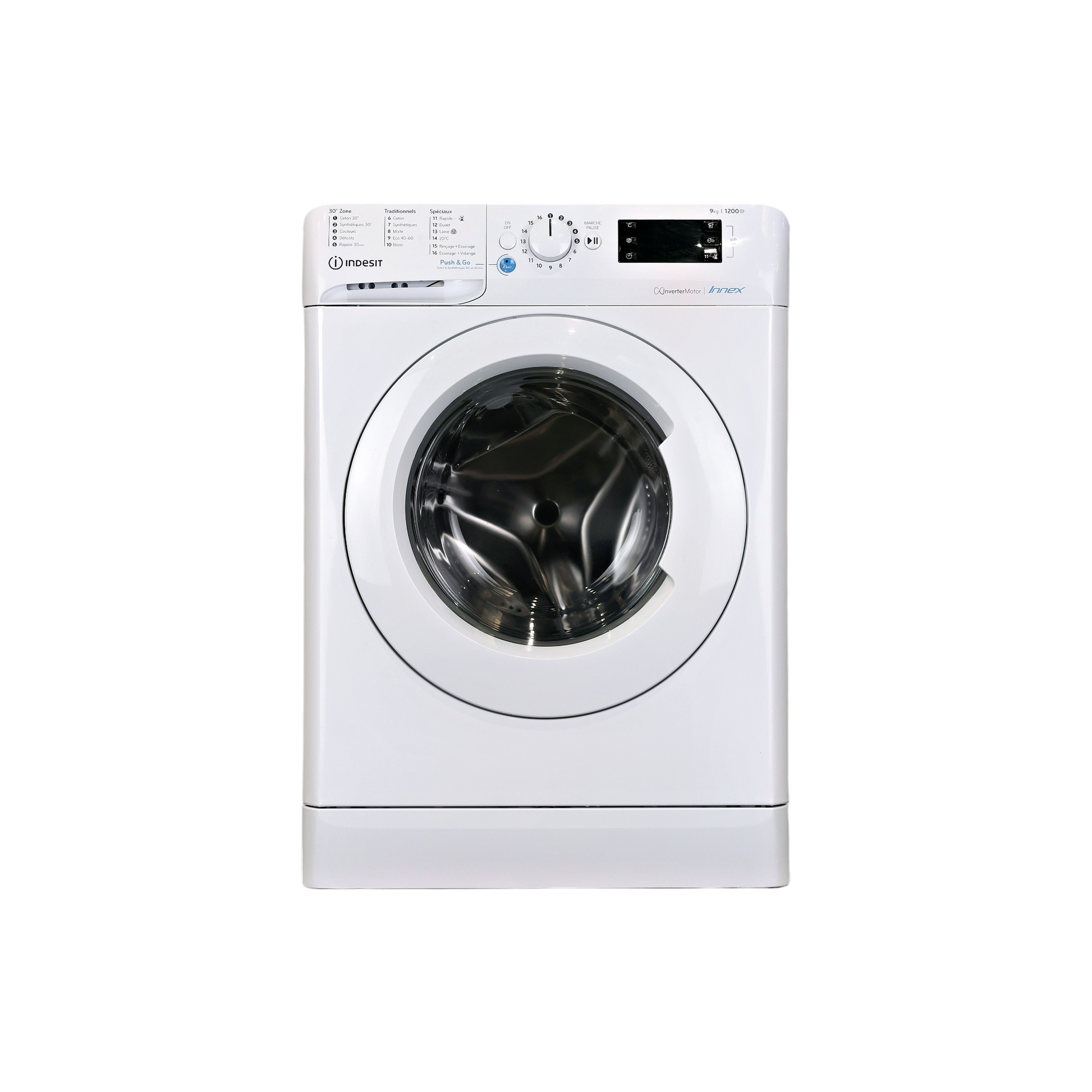 Lave-Linge Hublot 9 kg Reconditionné INDESIT BWDE91285XWFRN : vue de face
