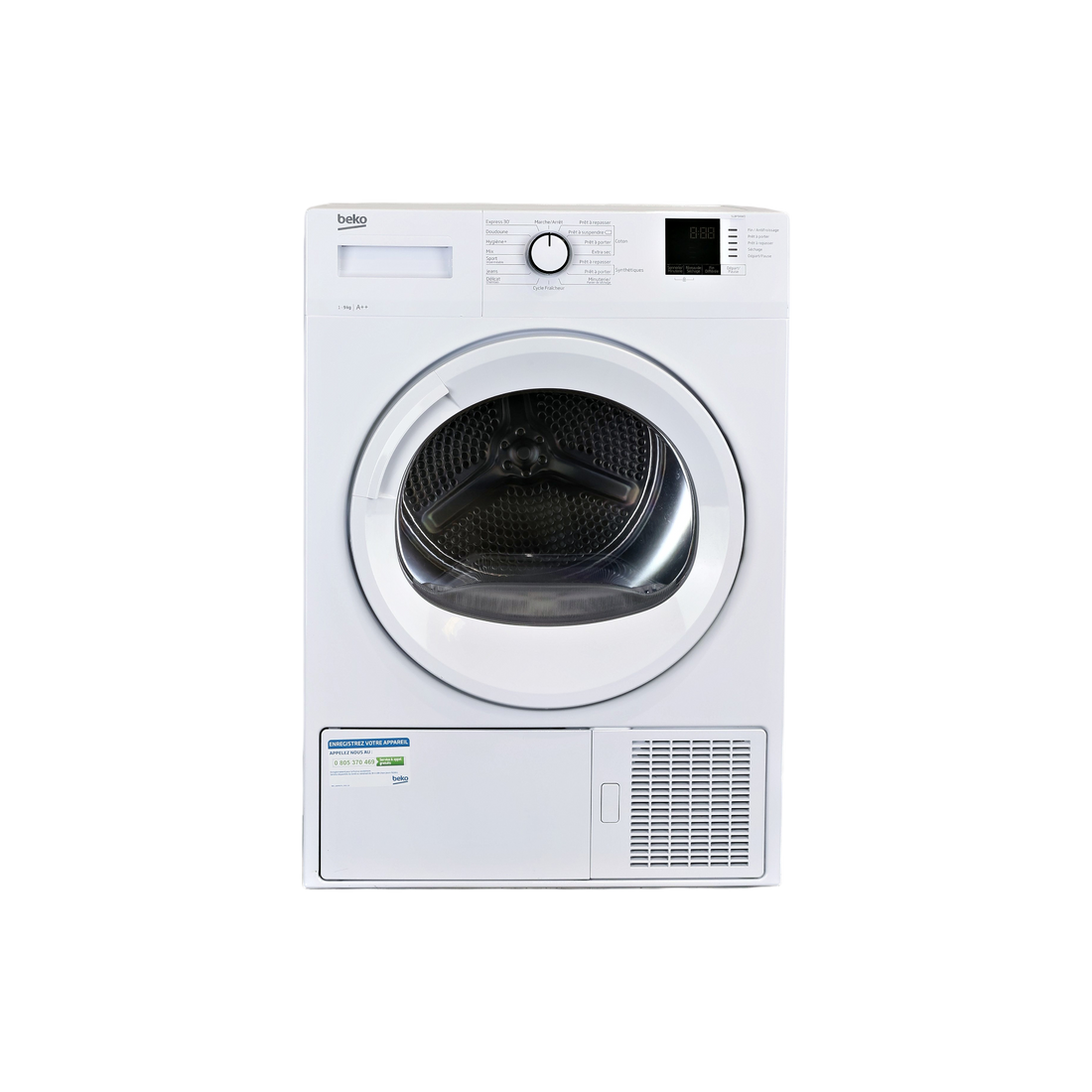 Seche-Linge Pompe À Chaleur 9 kg Reconditionné BEKO SLBF94W0 : vue de face