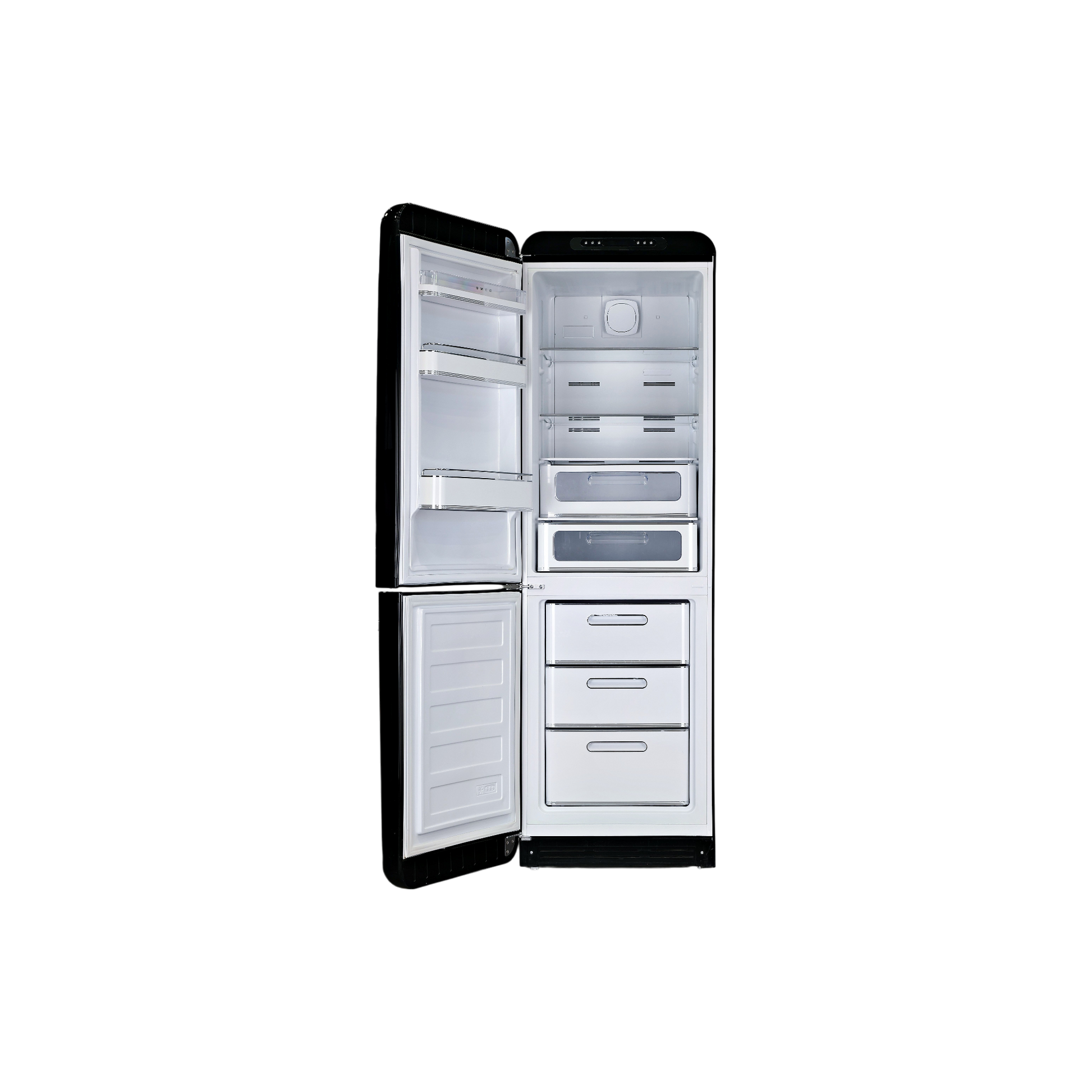 Réfrigérateur Avec Congélateur 331 L Reconditionné SMEG FAB32LBL3 : vue de l'intérieur