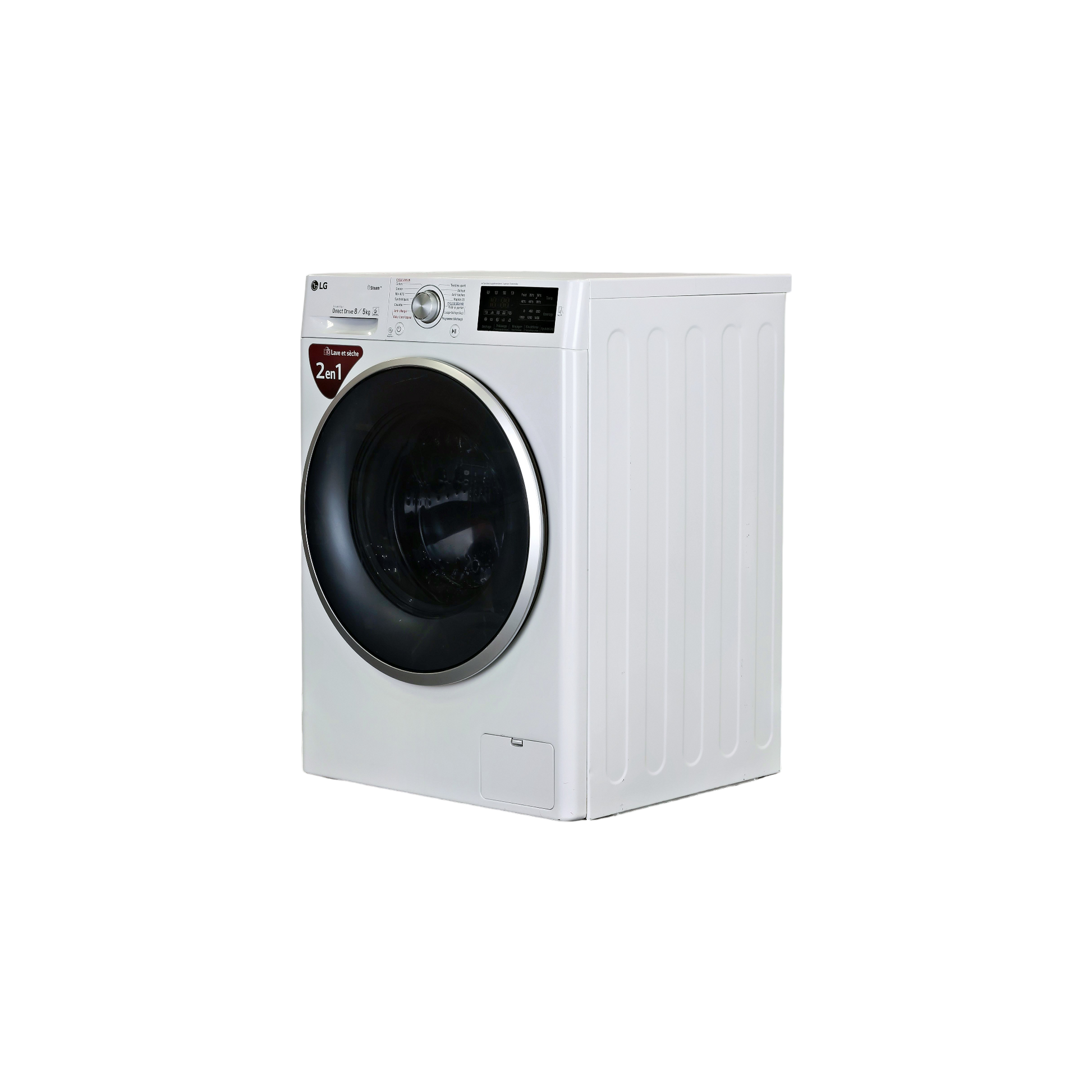 Lave-Linge Sechant 8 kg Reconditionné LG F854J61WRS : vue du côté gauche