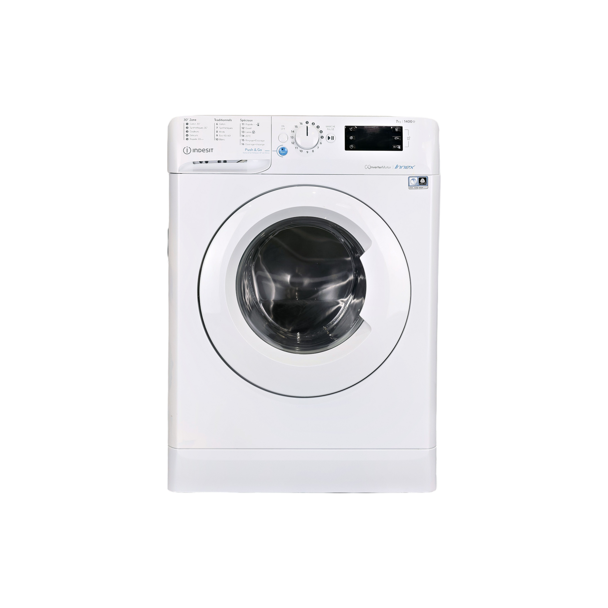 Lave-Linge Hublot 7 kg Reconditionné INDESIT BWE71483WFRN : vue de face