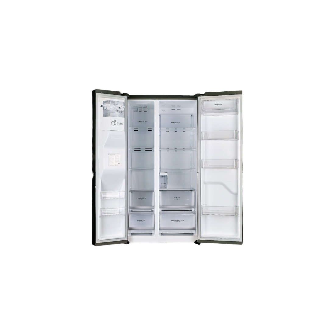 Réfrigérateur Américain 601 L Reconditionné LG GSL6661PS : vue de l'intérieur
