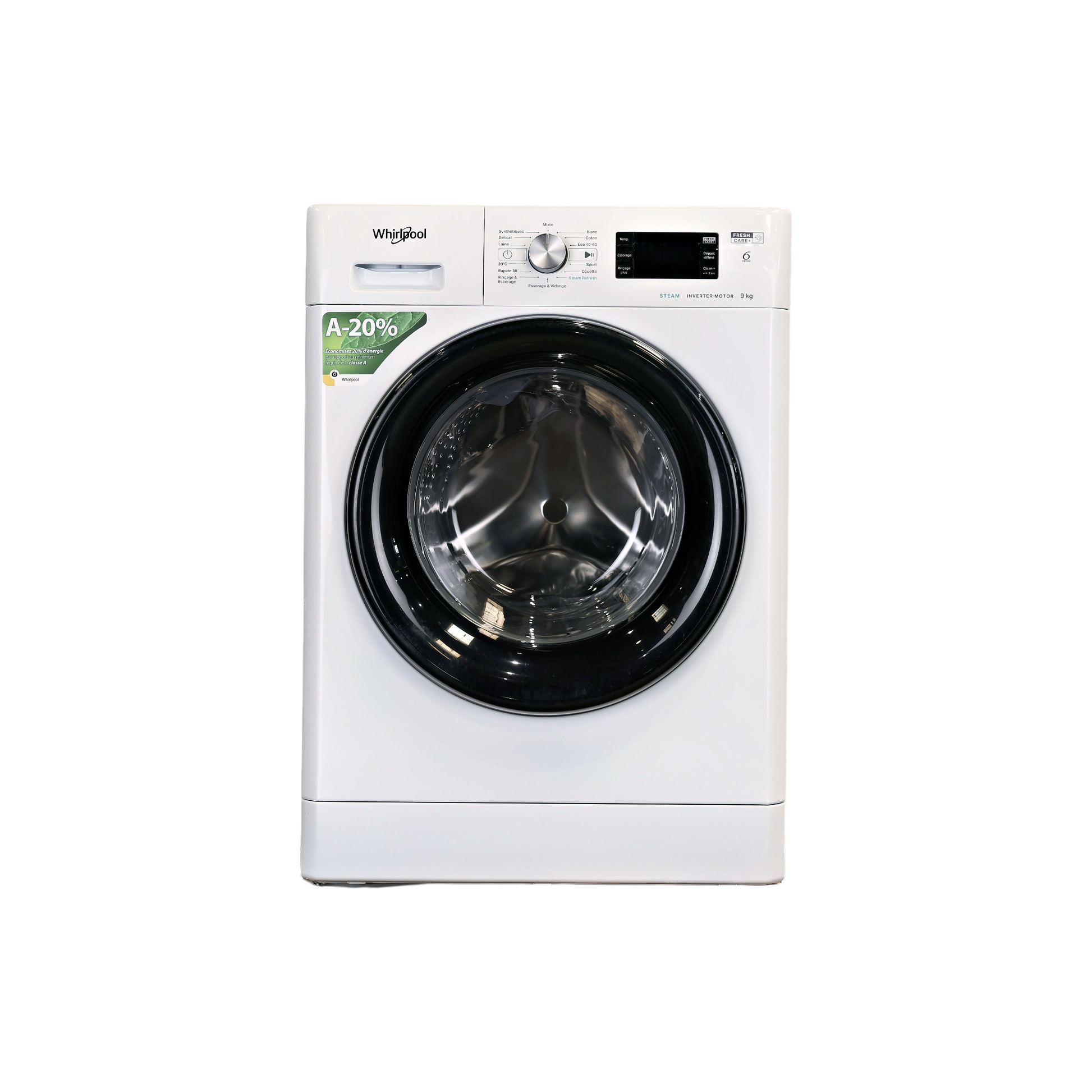 Lave-Linge Hublot 9 kg Reconditionné WHIRLPOOL FFBB9489BVFR : vue de face