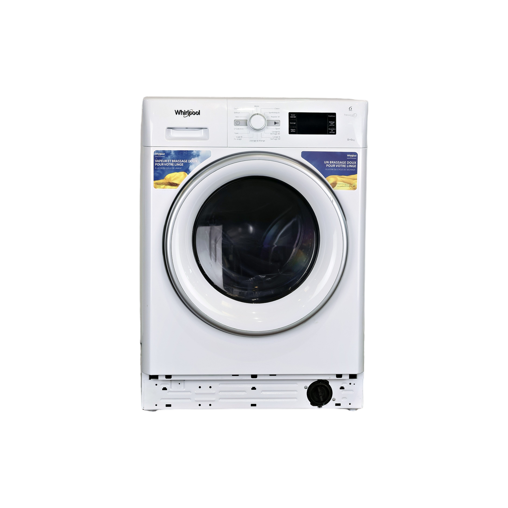Lave-Linge Sechant 8 kg Reconditionné WHIRLPOOL FWDG86148WSFR : vue de face