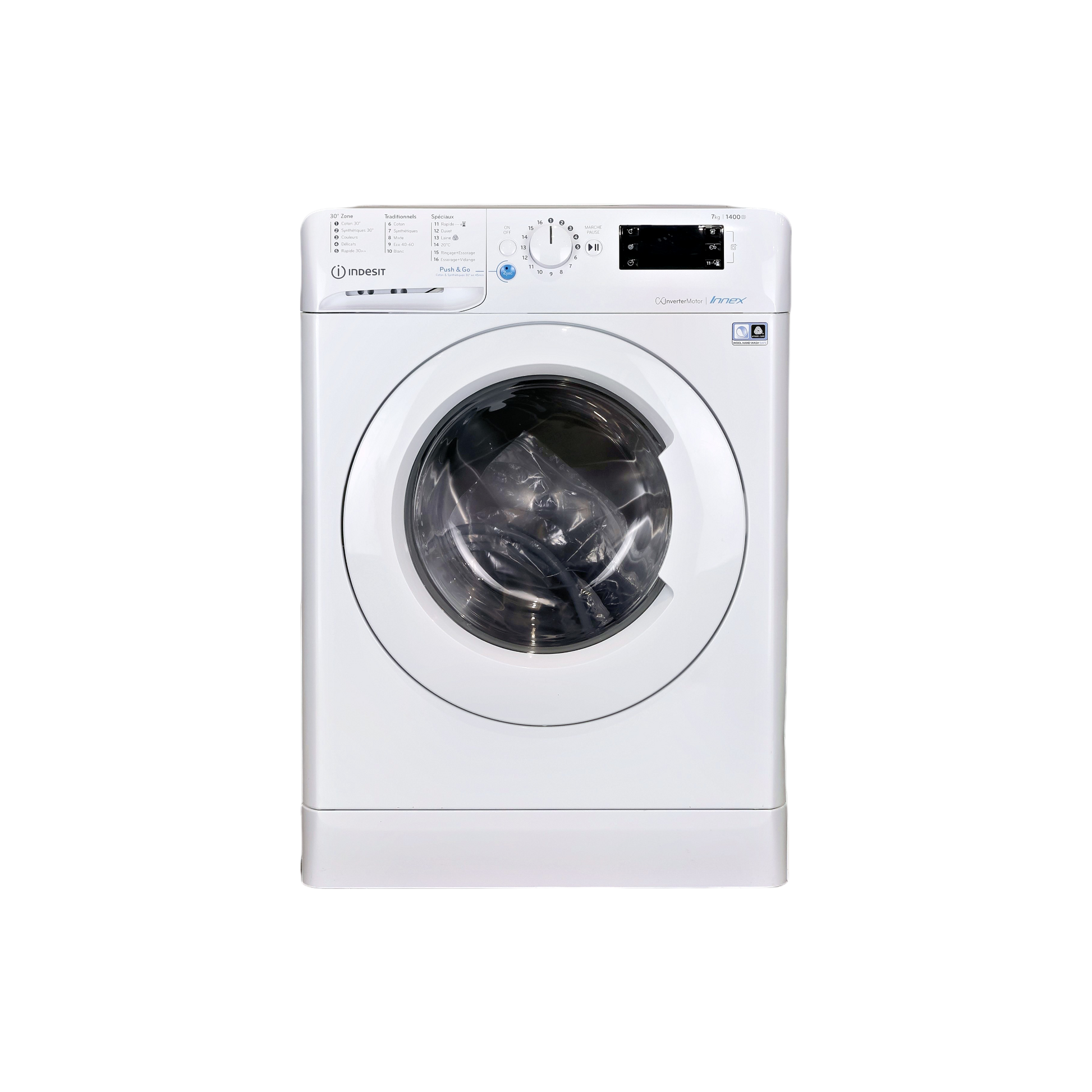 Lave-Linge Hublot 7 kg Reconditionné INDESIT BWE71484XWFRN : vue de face