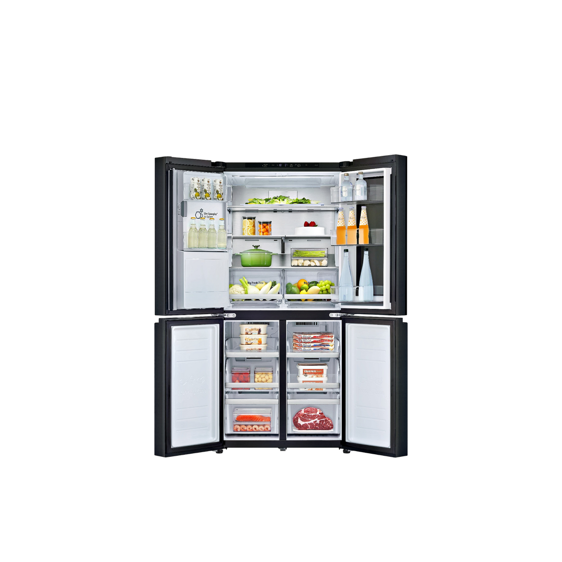 Réfrigérateur Multi-Portes 508 L Reconditionné LG GMG860EPBE : vue de l'intérieur