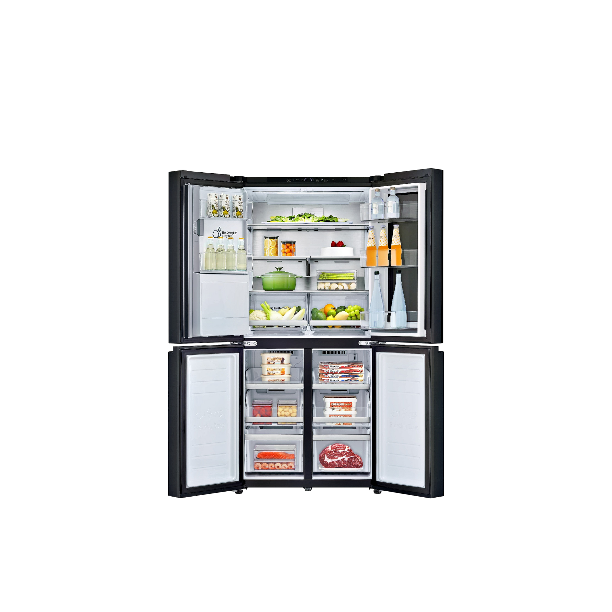 Réfrigérateur Multi-Portes 508 L Reconditionné LG GMG860EPBE : vue de l'intérieur