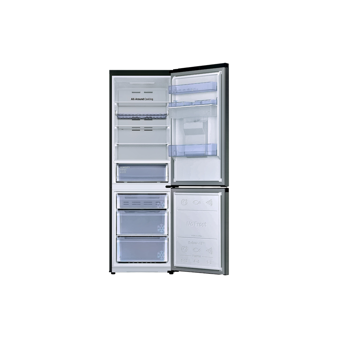 Réfrigérateur Avec Congélateur 341 L Reconditionné SAMSUNG RB34C652ESA : vue de l'intérieur