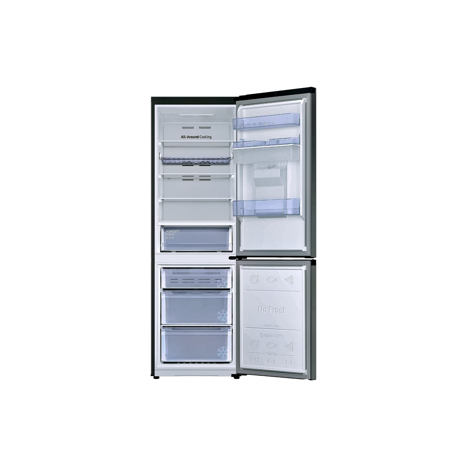 Réfrigérateur Avec Congélateur 341 L Reconditionné SAMSUNG RB34C652ESA : vue de l'intérieur