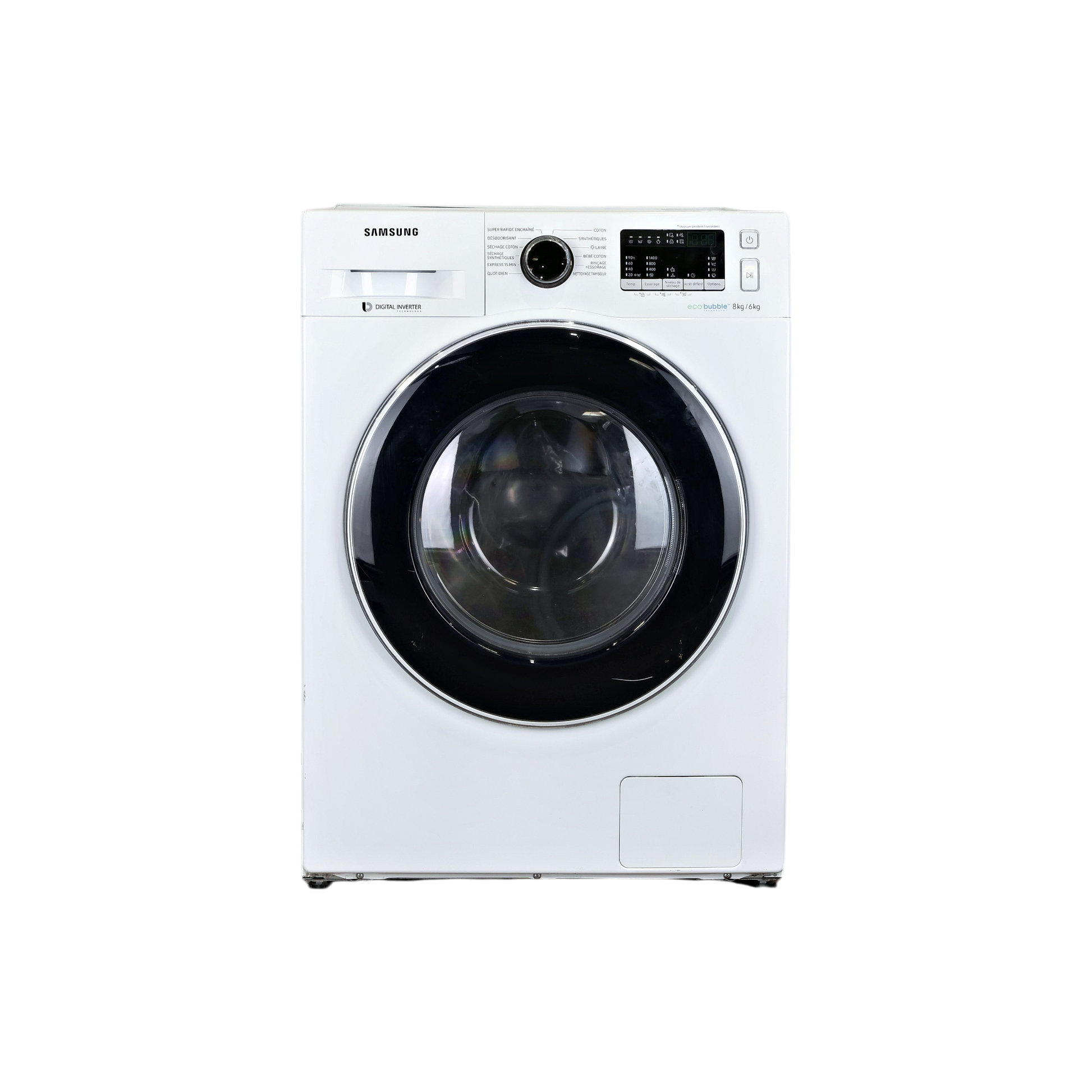 Lave-Linge Sechant 8 kg Reconditionné SAMSUNG WD80M4453JW : vue de face