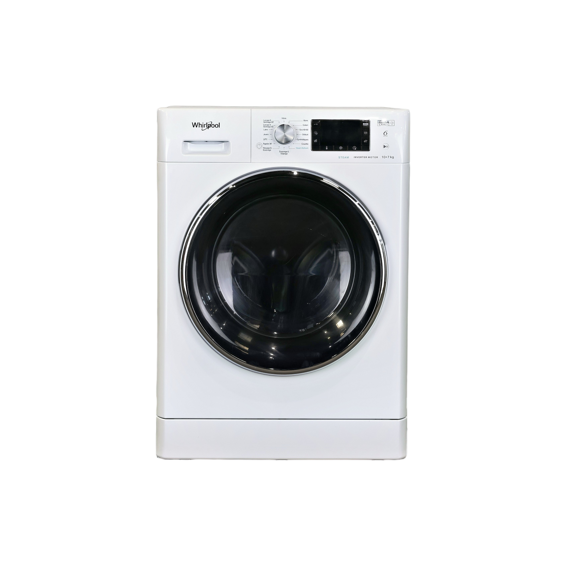 Lave-Linge Sechant 10 kg Reconditionné WHIRLPOOL FFWDD1074269BCVFR : vue de face