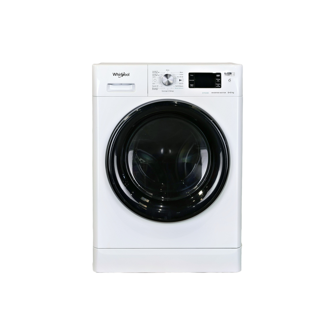 Lave-Linge Sechant 8 kg Reconditionné WHIRLPOOL FFWDB864369BVFR : vue de face