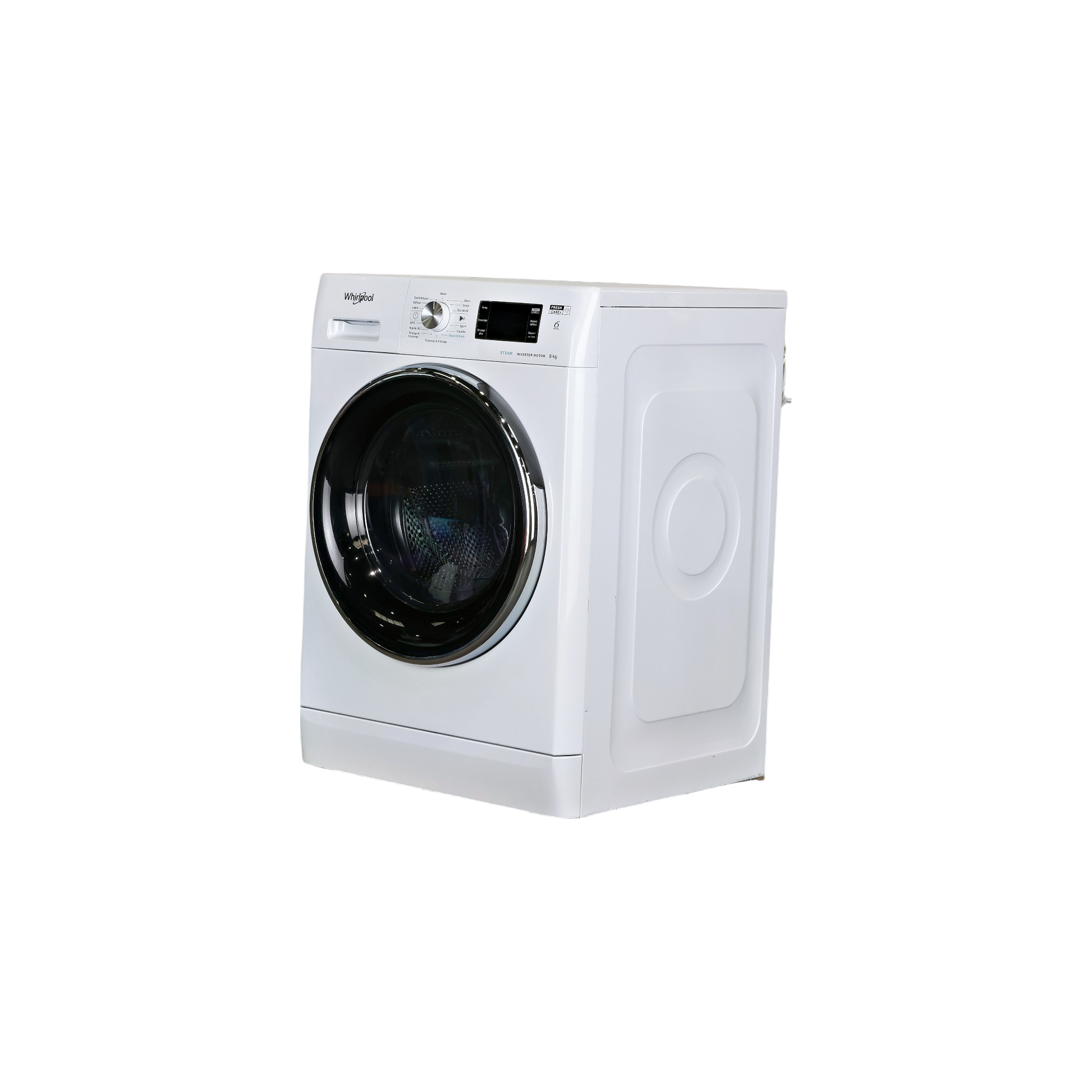 Lave-Linge Hublot 8 kg Reconditionné WHIRLPOOL FFBC8469SVFR : vue du côté gauche