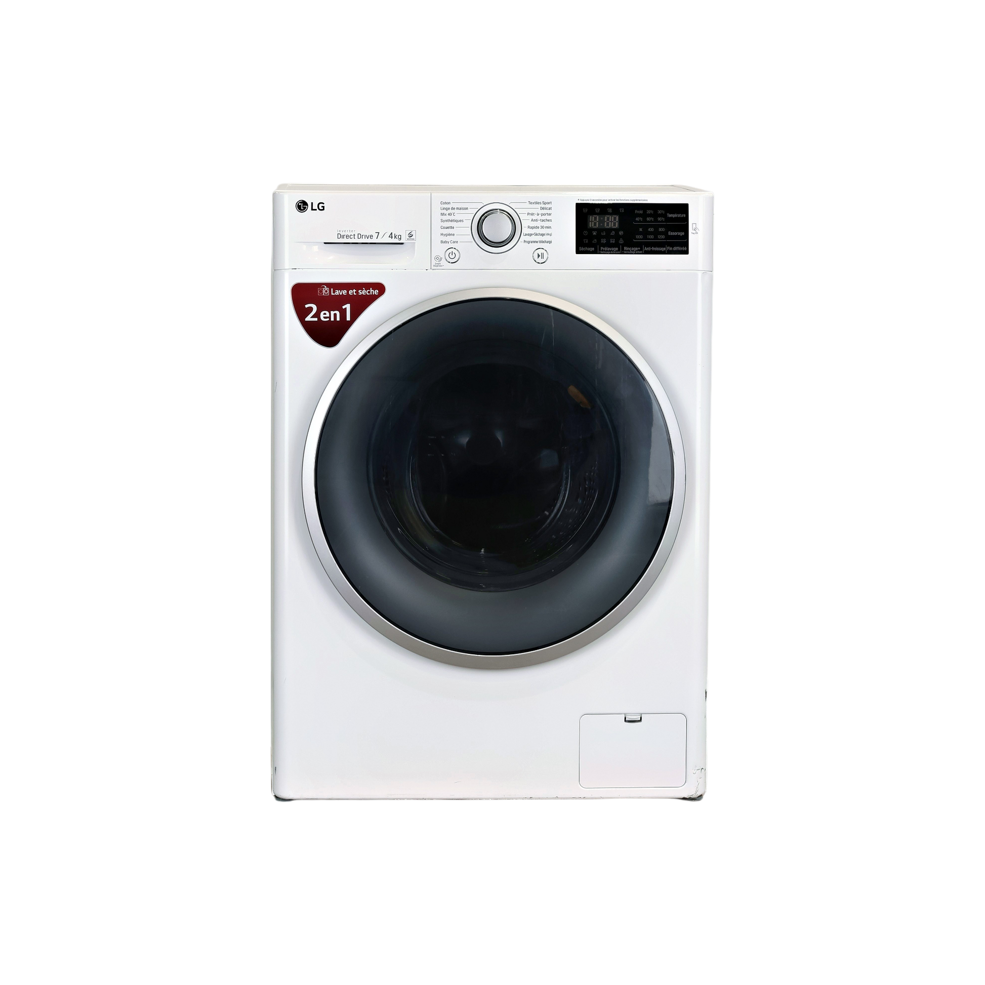Lave-Linge Sechant 7 kg Reconditionné LG F742212WR : vue de face