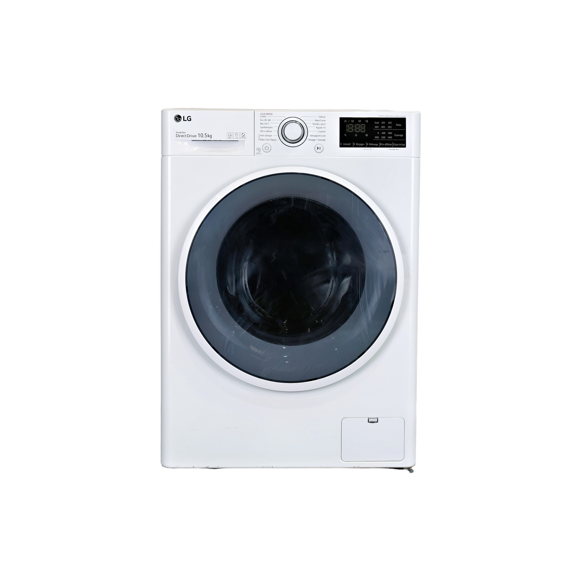 Lave-Linge Hublot 10.5 kg Reconditionné LG F14V36WHS : vue de face