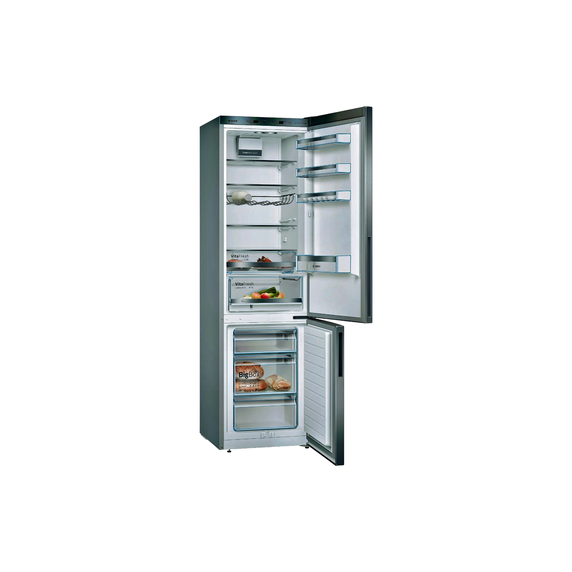 Réfrigérateur Avec Congélateur 343 L Reconditionné BOSCH KGE39ALCA : vue de l'intérieur