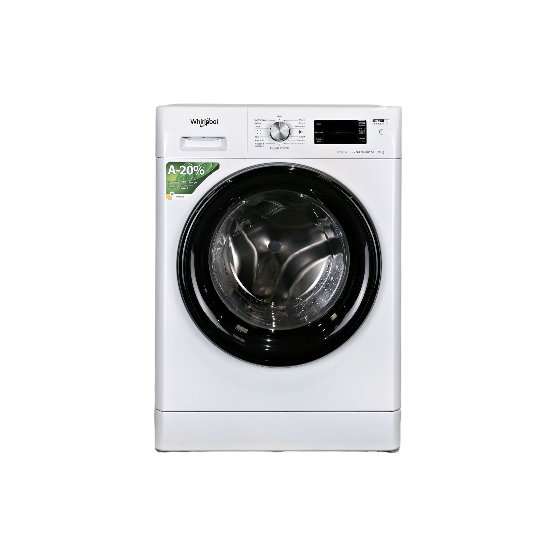 Lave-Linge Hublot 9 kg Reconditionné WHIRLPOOL FFBB9489BVFR : vue de face