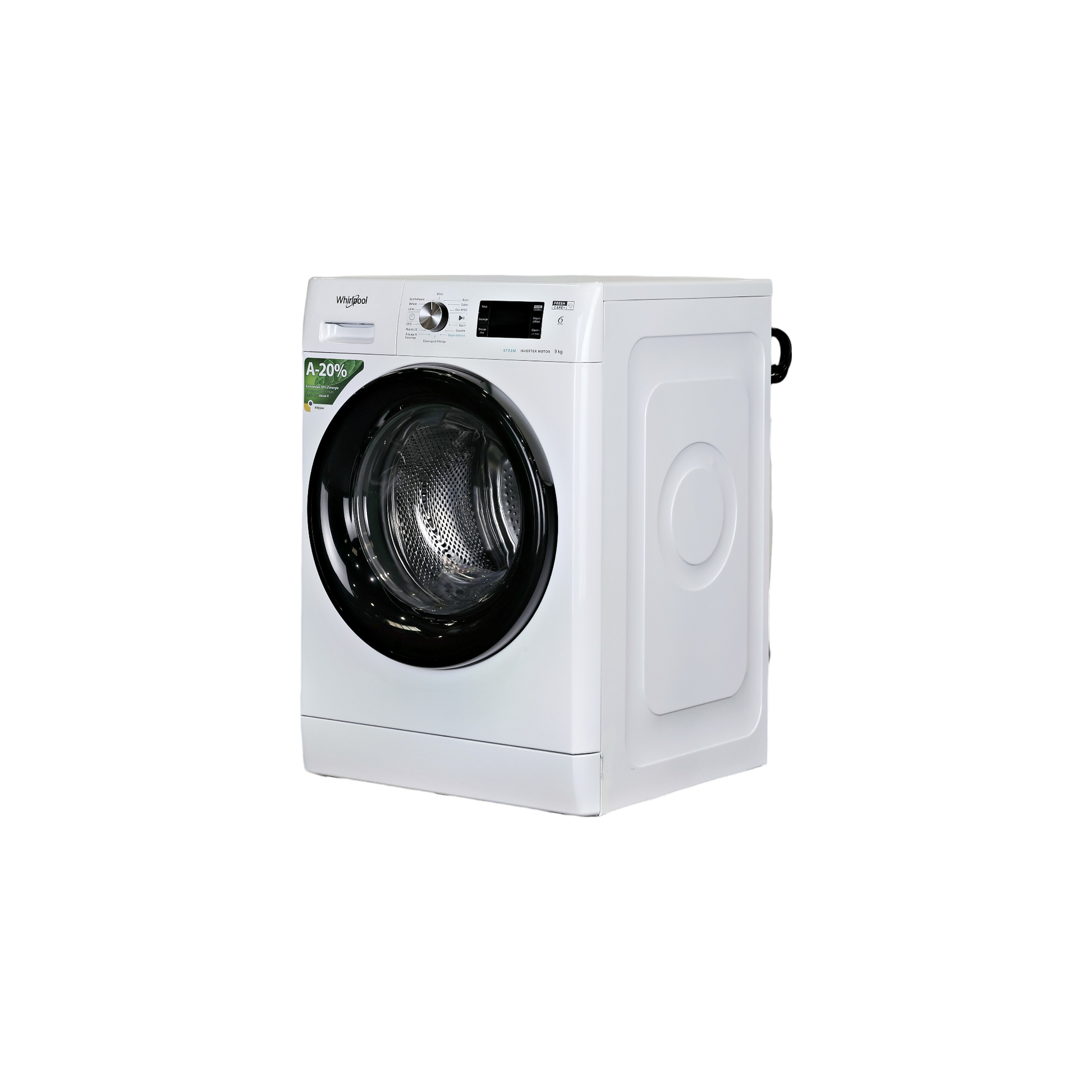 Lave-Linge Hublot 9 kg Reconditionné WHIRLPOOL FFBB9489BVFR : vue du côté gauche