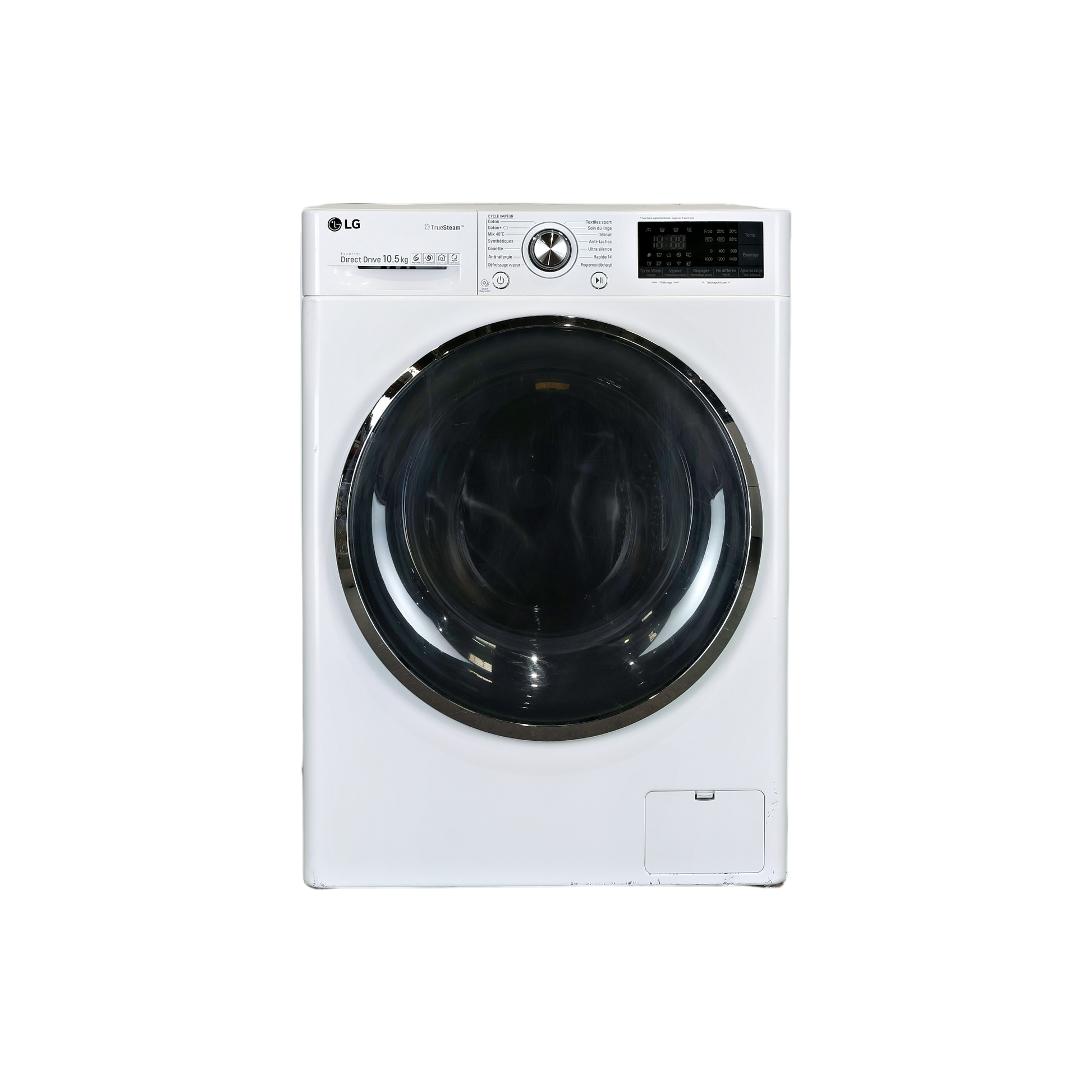 Lave-Linge Hublot 10.5 kg Reconditionné LG F14J82WHST : vue de face