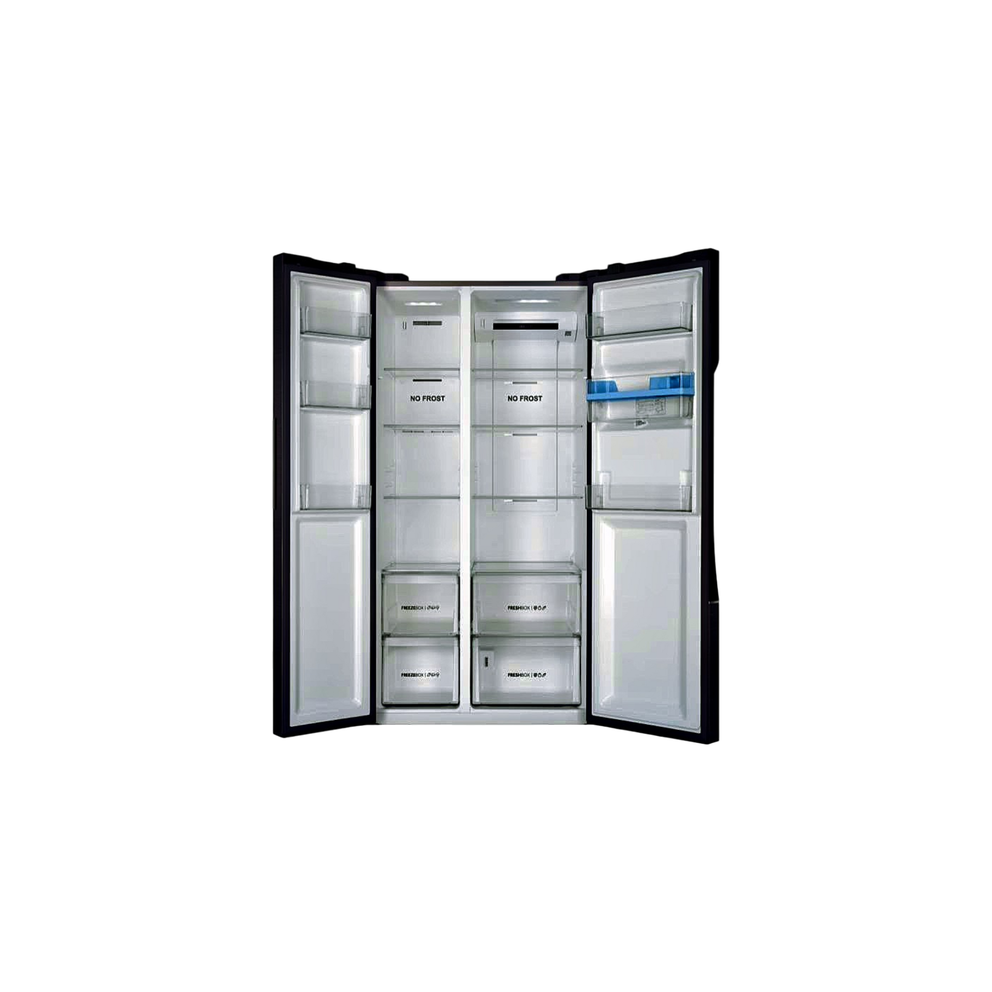 Réfrigérateur Américain 521 L Reconditionné HAIER HSR3918EWPG : vue de l'intérieur