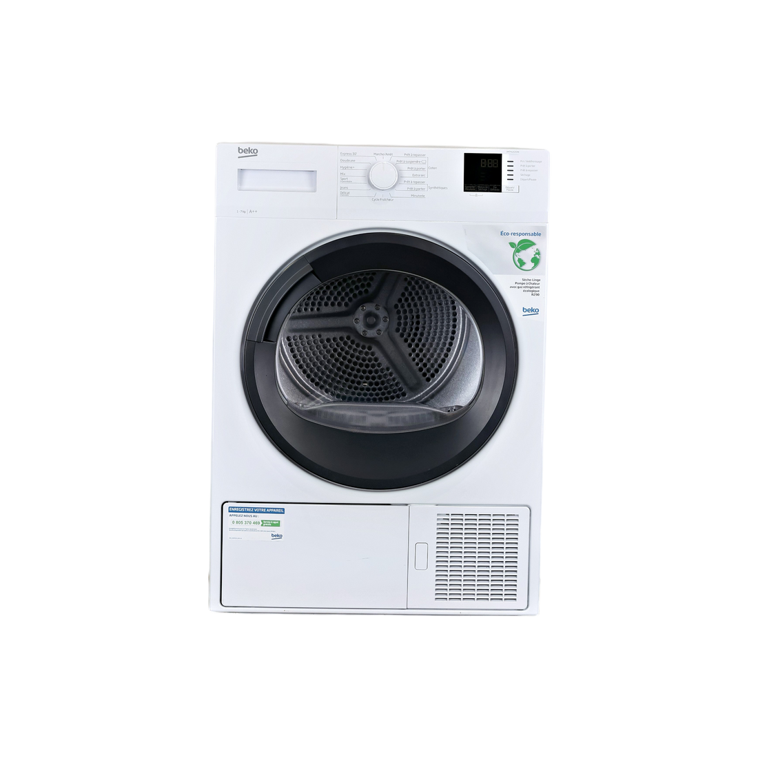 Seche-Linge Pompe À Chaleur 7 kg Reconditionné BEKO DM7412GA0W : vue de face
