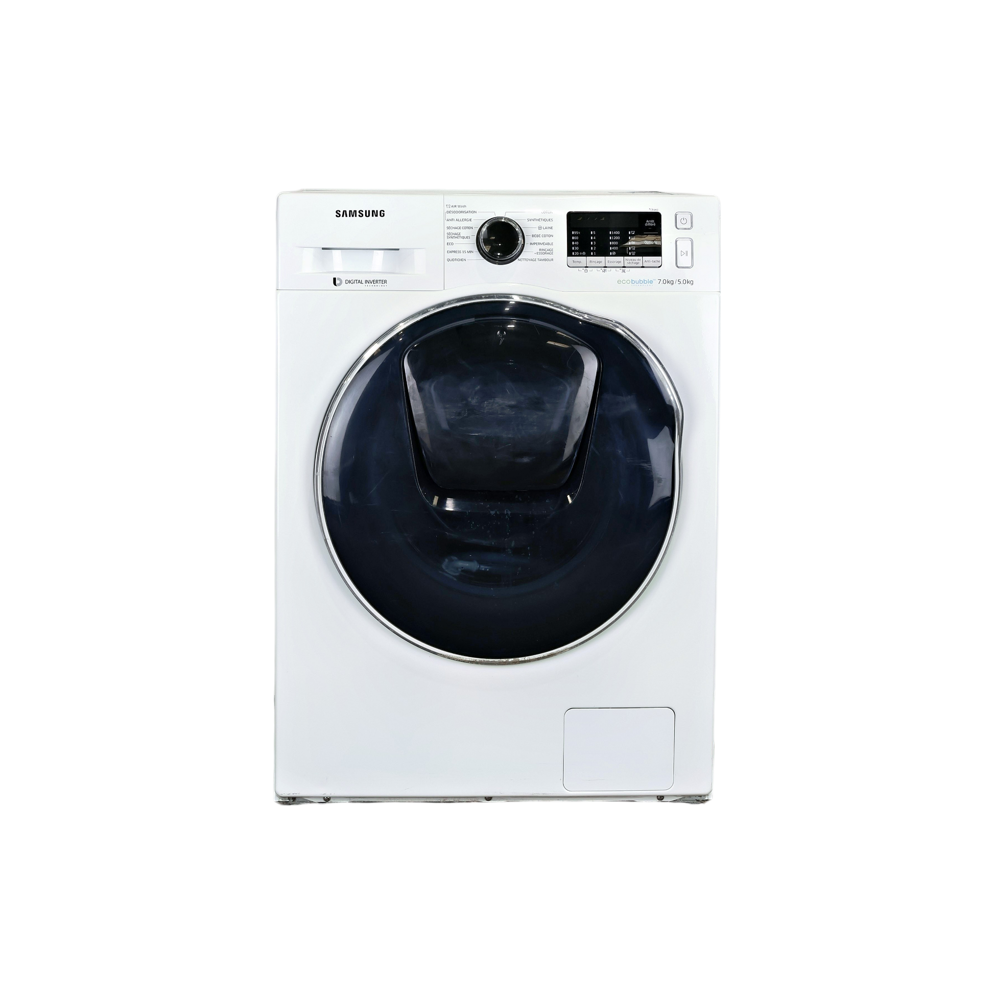 Lave-Linge Sechant 7 kg Reconditionné SAMSUNG WD70K5B10OW : vue de face
