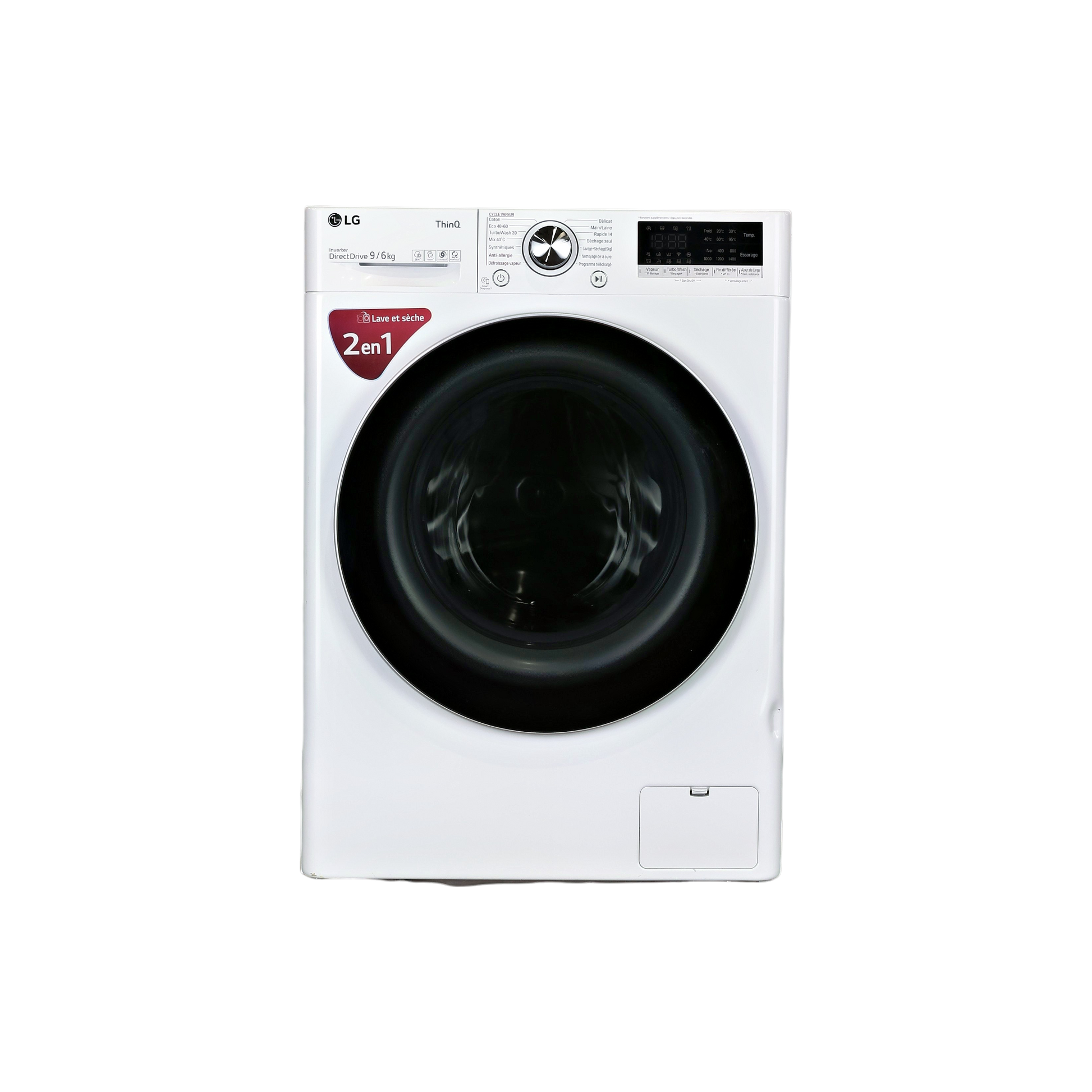 Lave-Linge Sechant 9 kg Reconditionné LG F964V71WRHT : vue de face