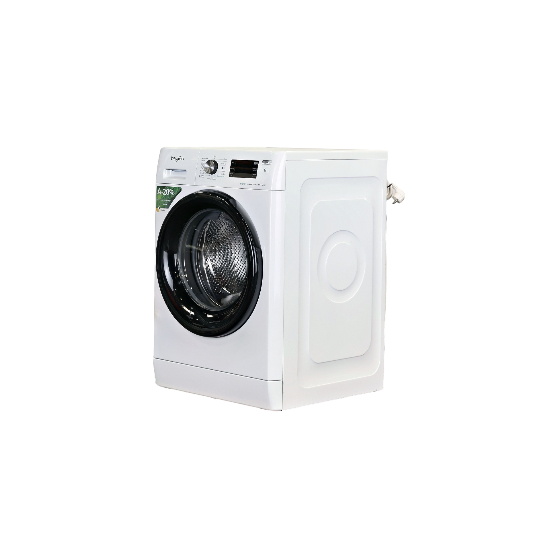 Lave-Linge Hublot 9 kg Reconditionné WHIRLPOOL FFBB9489BVFR : vue du côté gauche
