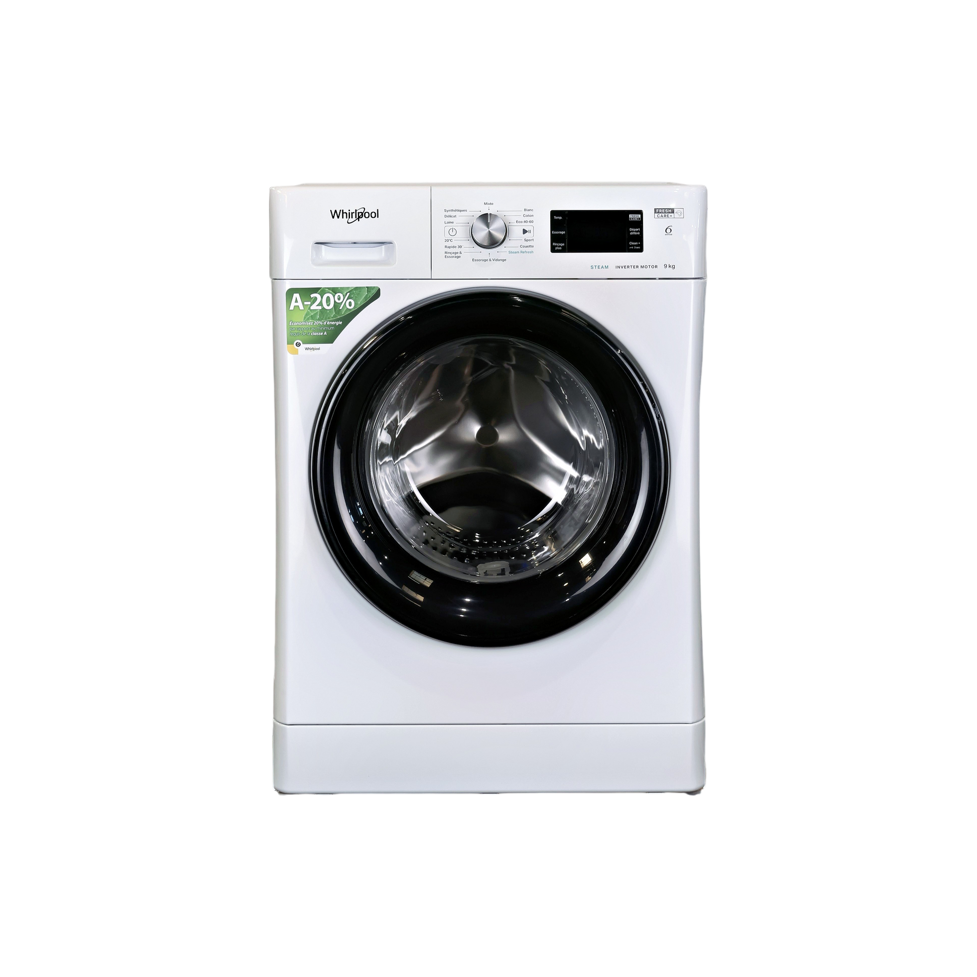 Lave-Linge Hublot 9 kg Reconditionné WHIRLPOOL FFBB9489BVFR : vue de face
