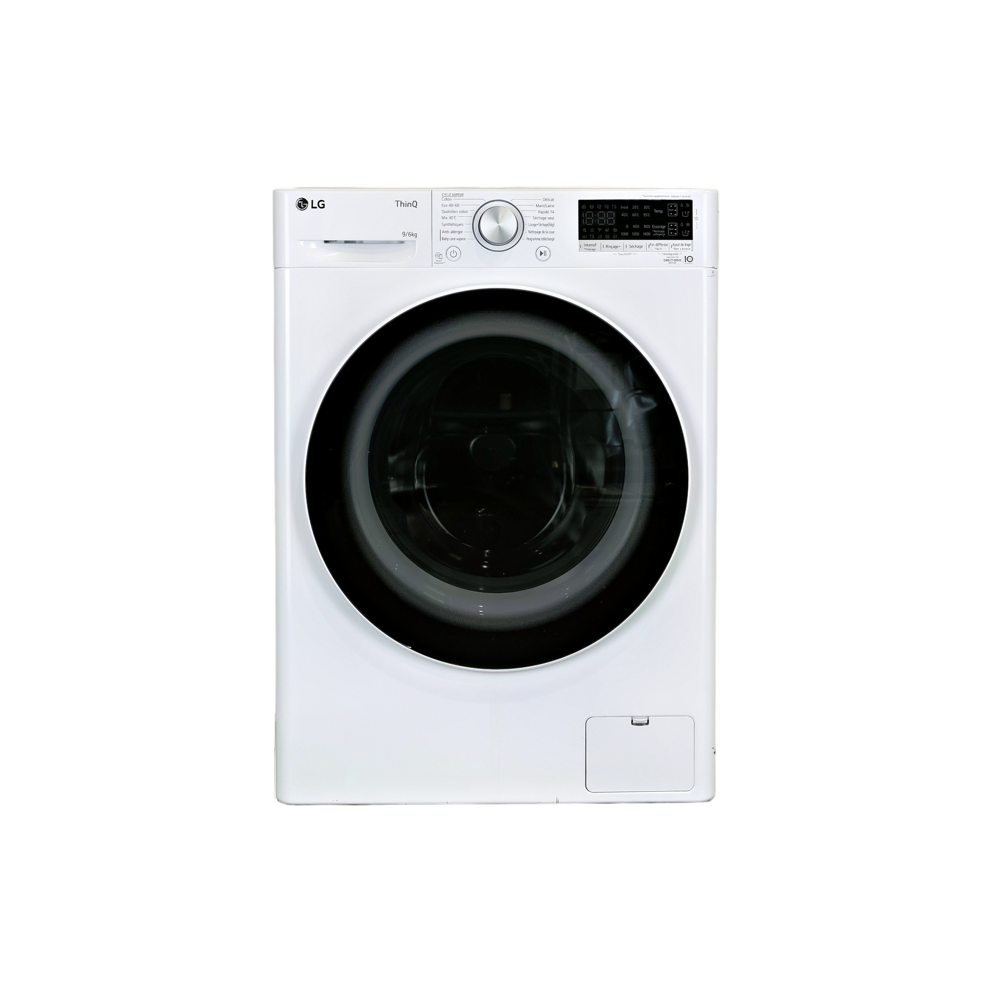 Lave-Linge Sechant 9 kg Reconditionné LG F964V40WRSA : vue de face