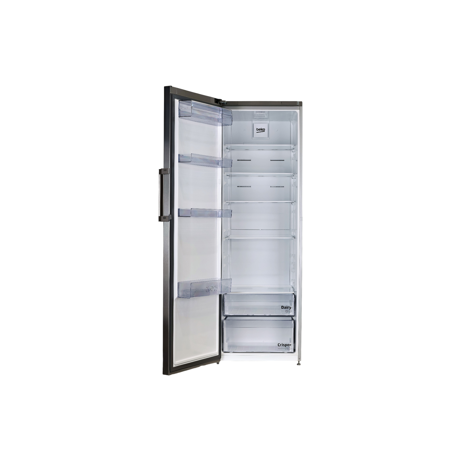 Réfrigérateur Une Porte 375 L Reconditionné BEKO RSNE445E33X : vue de l'intérieur