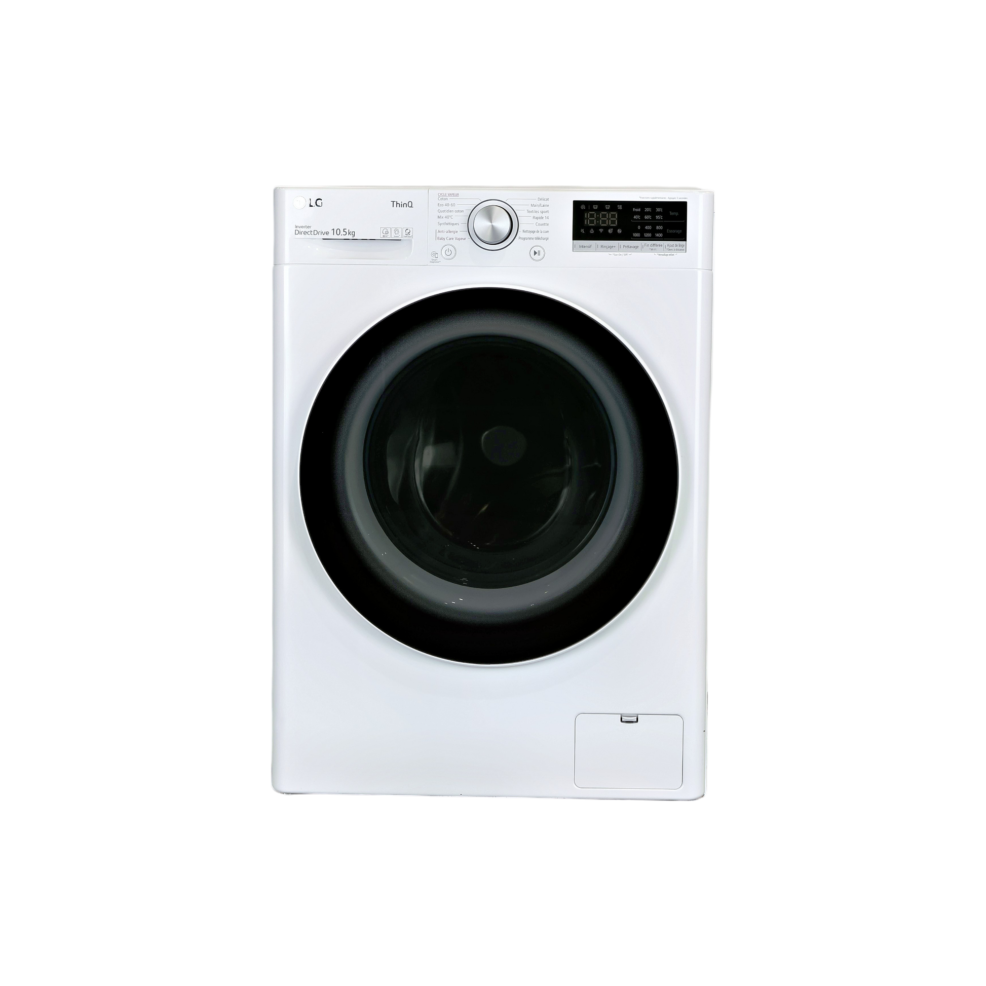 Lave-Linge Hublot 10.5 kg Reconditionné LG F14V40WHS : vue de face
