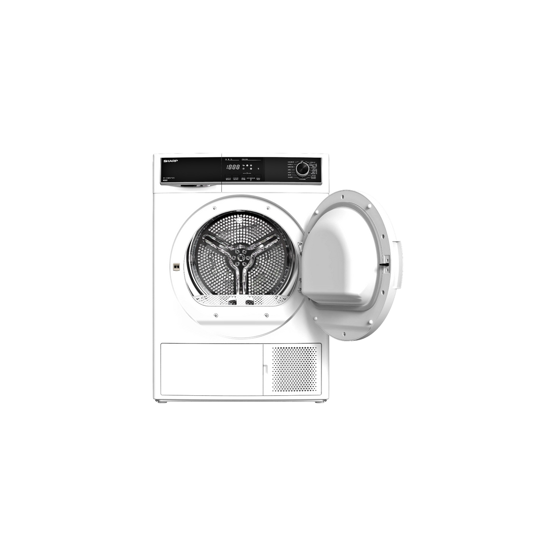 Seche-Linge Pompe À Chaleur 10 kg Reconditionné SHARP KD-HHB0S7PW21 : vue de l'intérieur