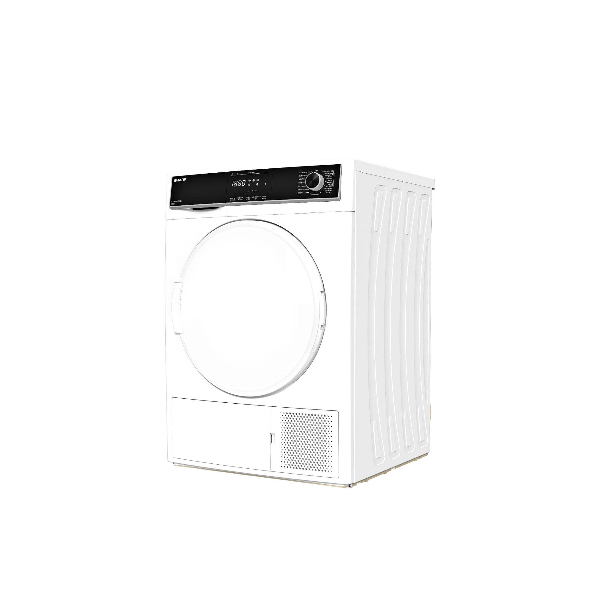 Seche-Linge Pompe À Chaleur 10 kg Reconditionné SHARP KD-HHB0S7PW21 : vue du côté droit