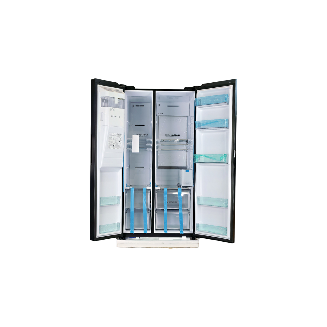 Réfrigérateur Américain 601 L Reconditionné HAIER HSW79F18DIPT : vue de l'intérieur