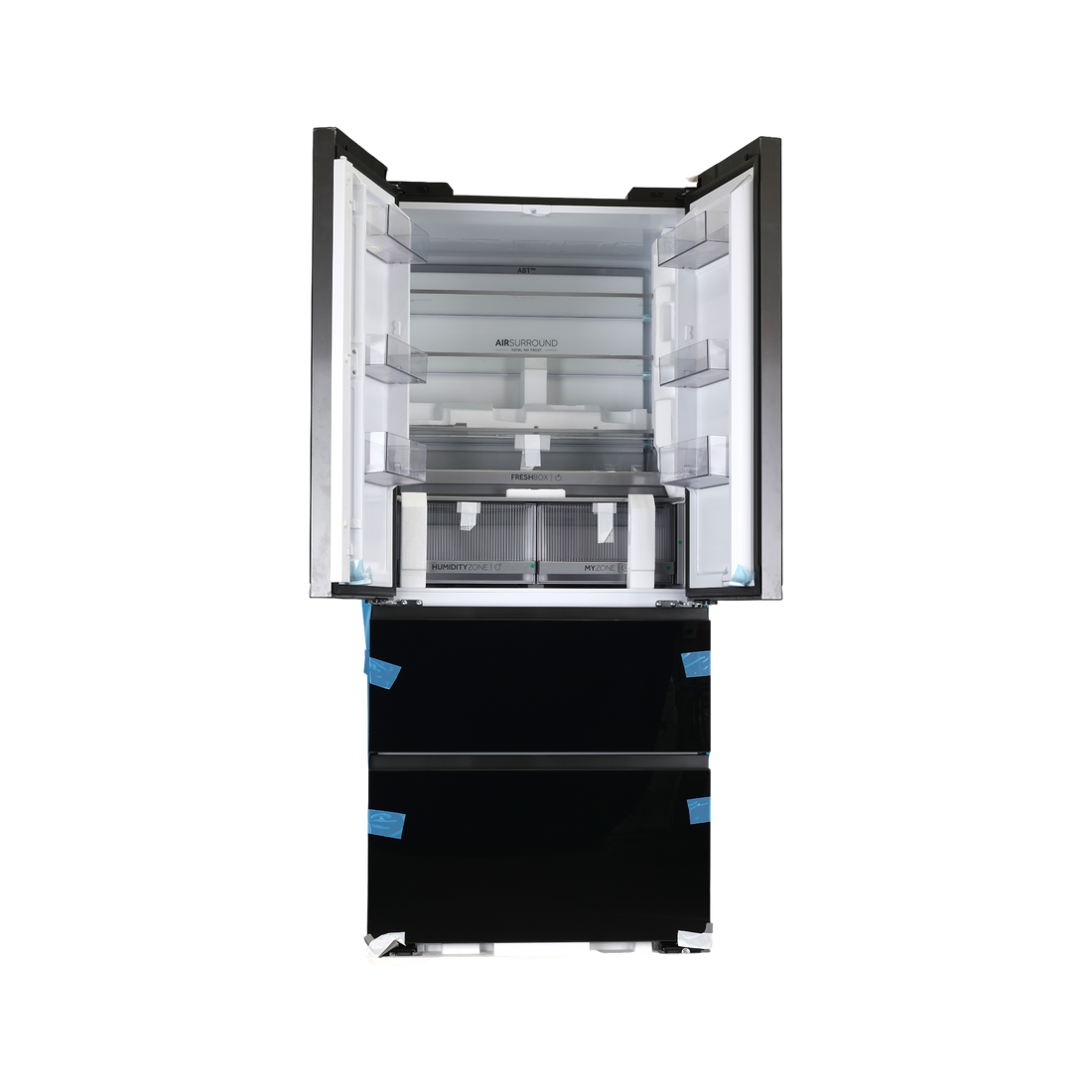 Réfrigérateur Américain 468 L Reconditionné HAIER HFKR7819DNGB : vue de l'intérieur