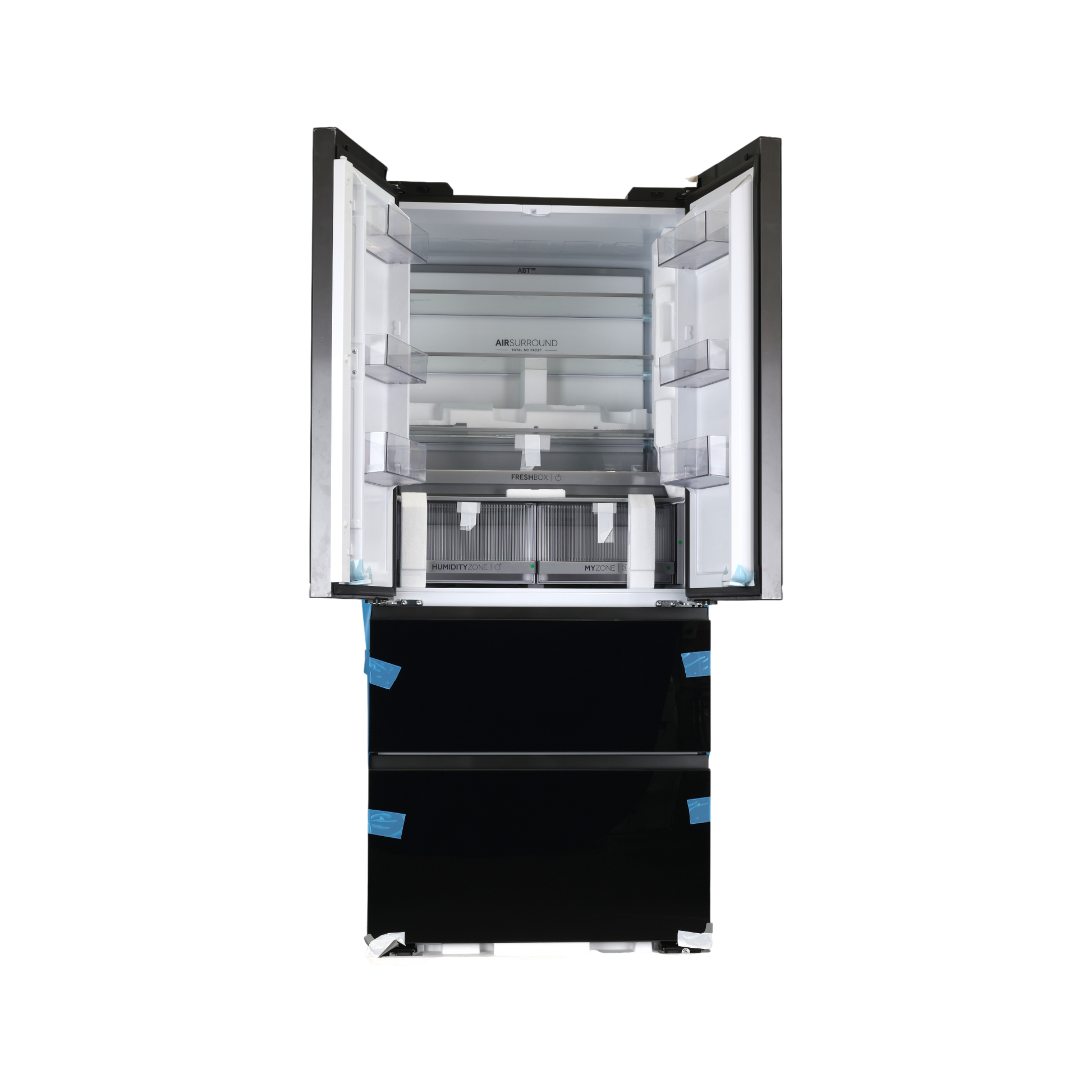 Réfrigérateur Américain 468 L Reconditionné HAIER HFKR7819DNGB : vue de l'intérieur
